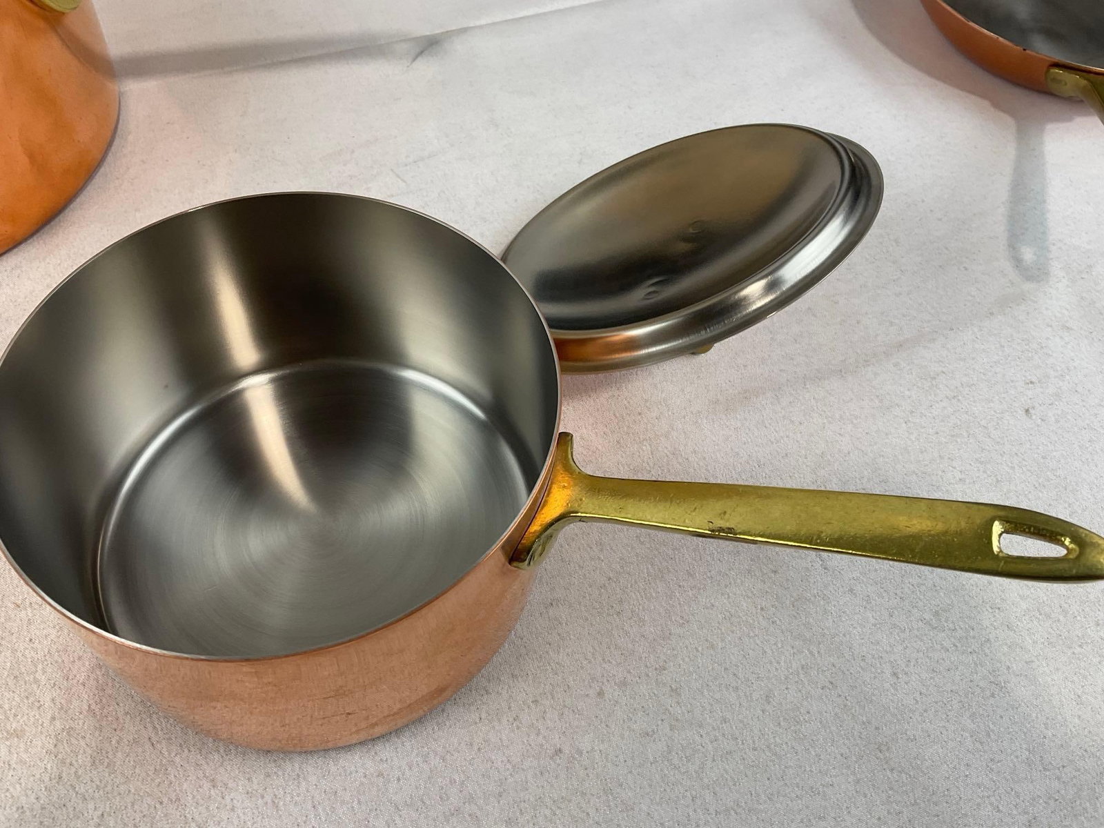 Revere Ware Limited Edition Solid Copper/Stainless Steel, 2 Saucepans, & 6.5 inch Skillet - 4