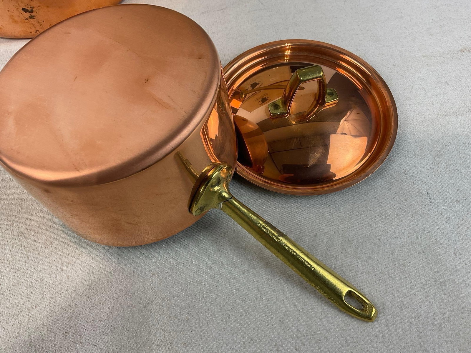 Revere Ware Limited Edition Solid Copper/Stainless Steel, 2 Saucepans, & 6.5 inch Skillet - 5