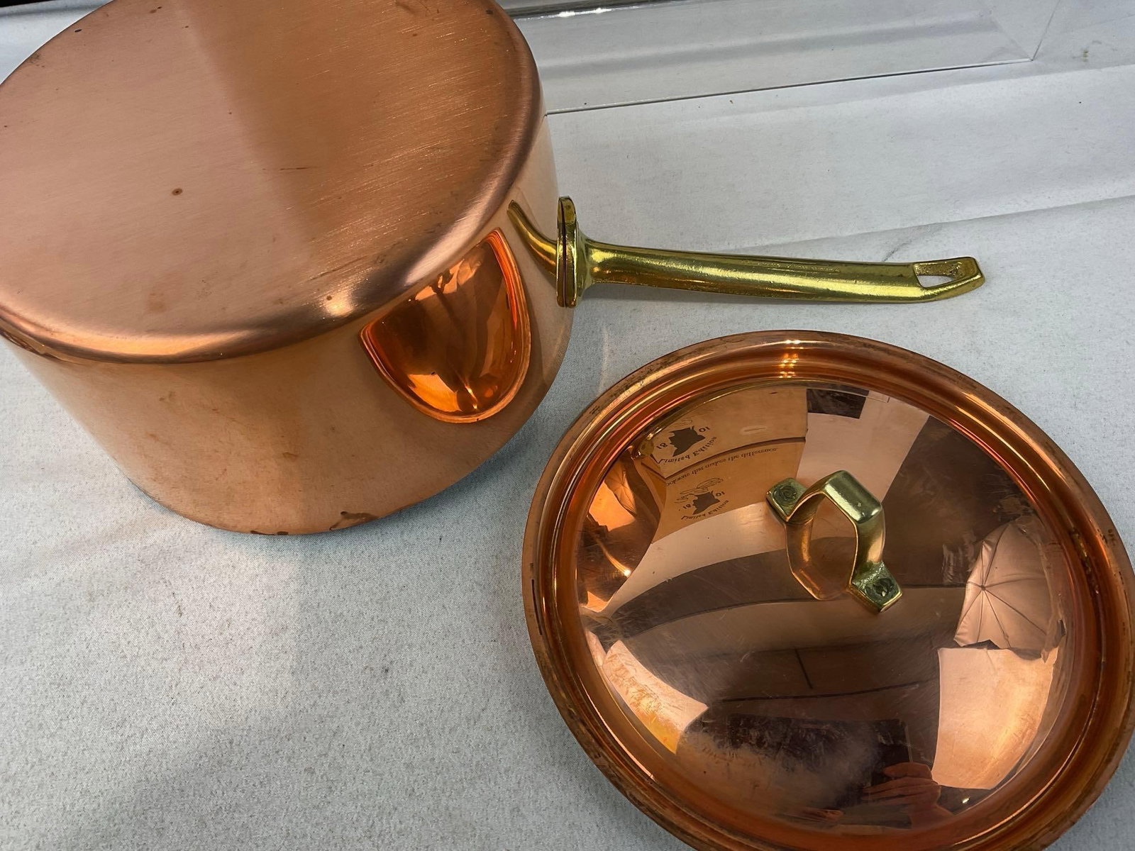 Revere Ware Limited Edition Solid Copper/Stainless Steel, 2 Saucepans, & 6.5 inch Skillet - 7