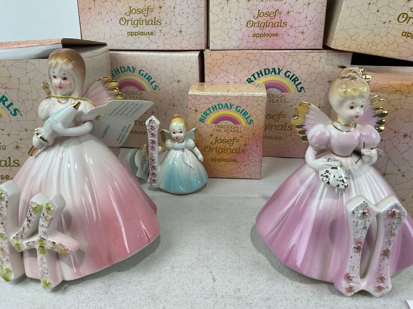 Set of 16 Josef Originals Birthday GIrls, Numbered Ceramic piece in Boxes, 1-16 - 2