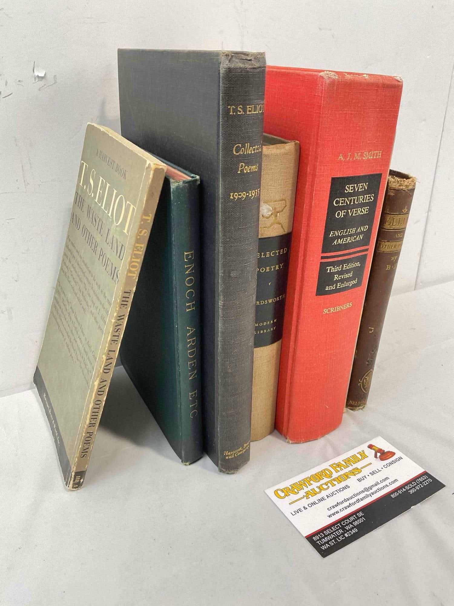 7 pcs Vintage Poetry Books, incl. "Elijah & Other Poems" & Much More! Fair Condition. See pics. - 2