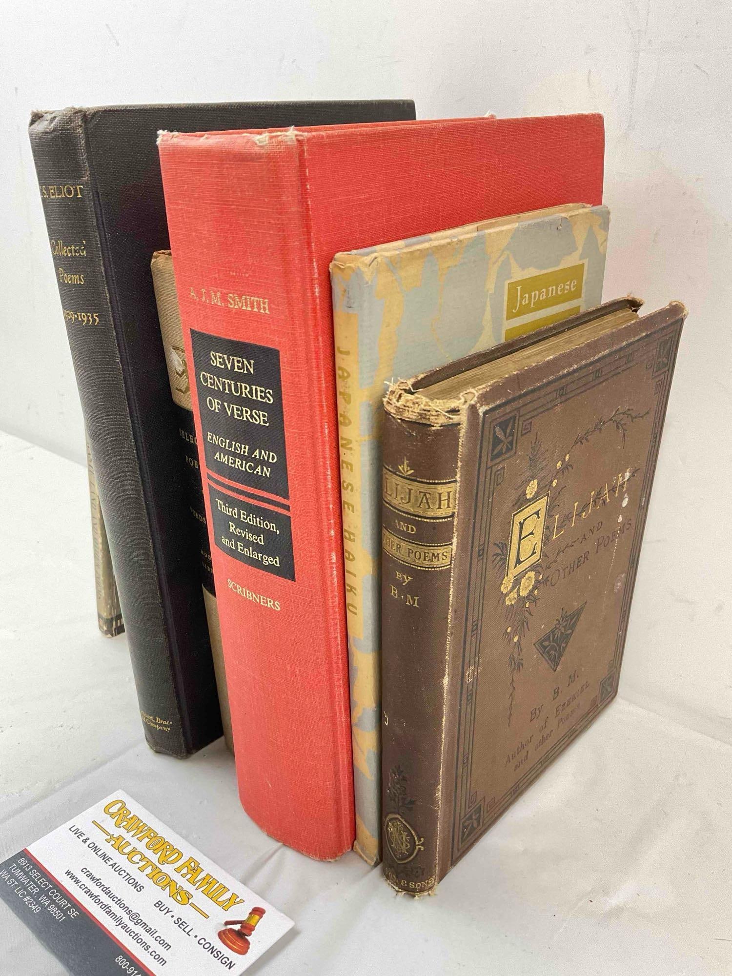 7 pcs Vintage Poetry Books, incl. "Elijah & Other Poems" & Much More! Fair Condition. See pics. - 3