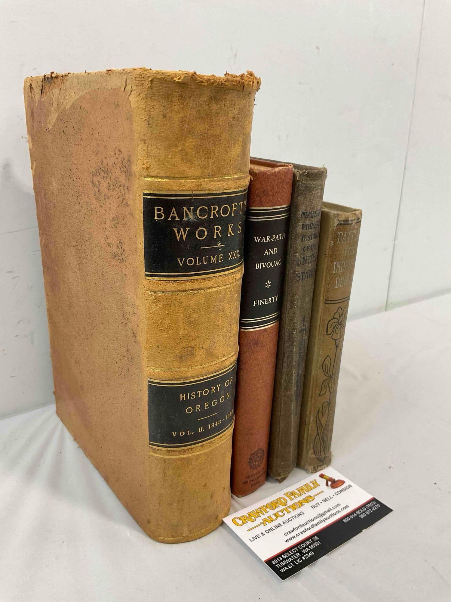 4 pcs Vintage Hardcover Books, incl. "Bancroft's Works Volume XXX" & Much More! See pics. - 3