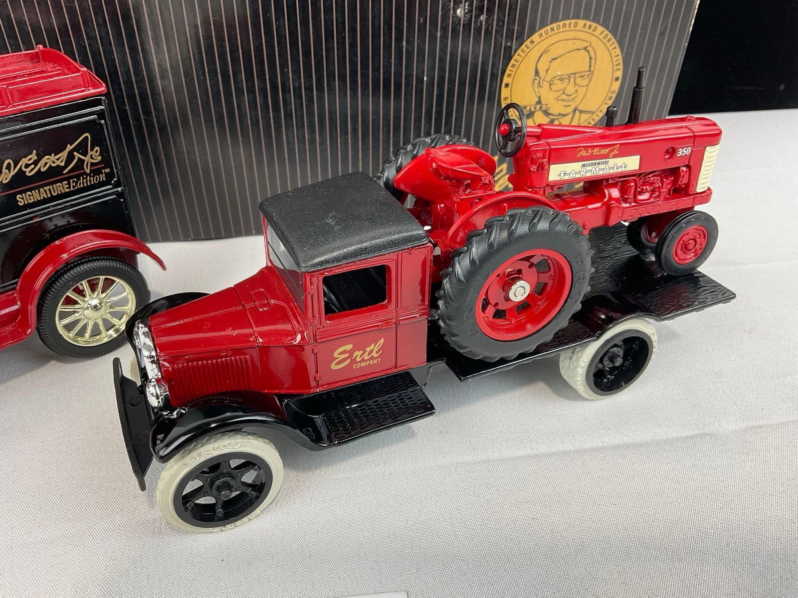 3 Fred Ertl JR Signature Edition Diecast Models, Ford Model T Van Bank, Flatbed Truck & Tractor - 3