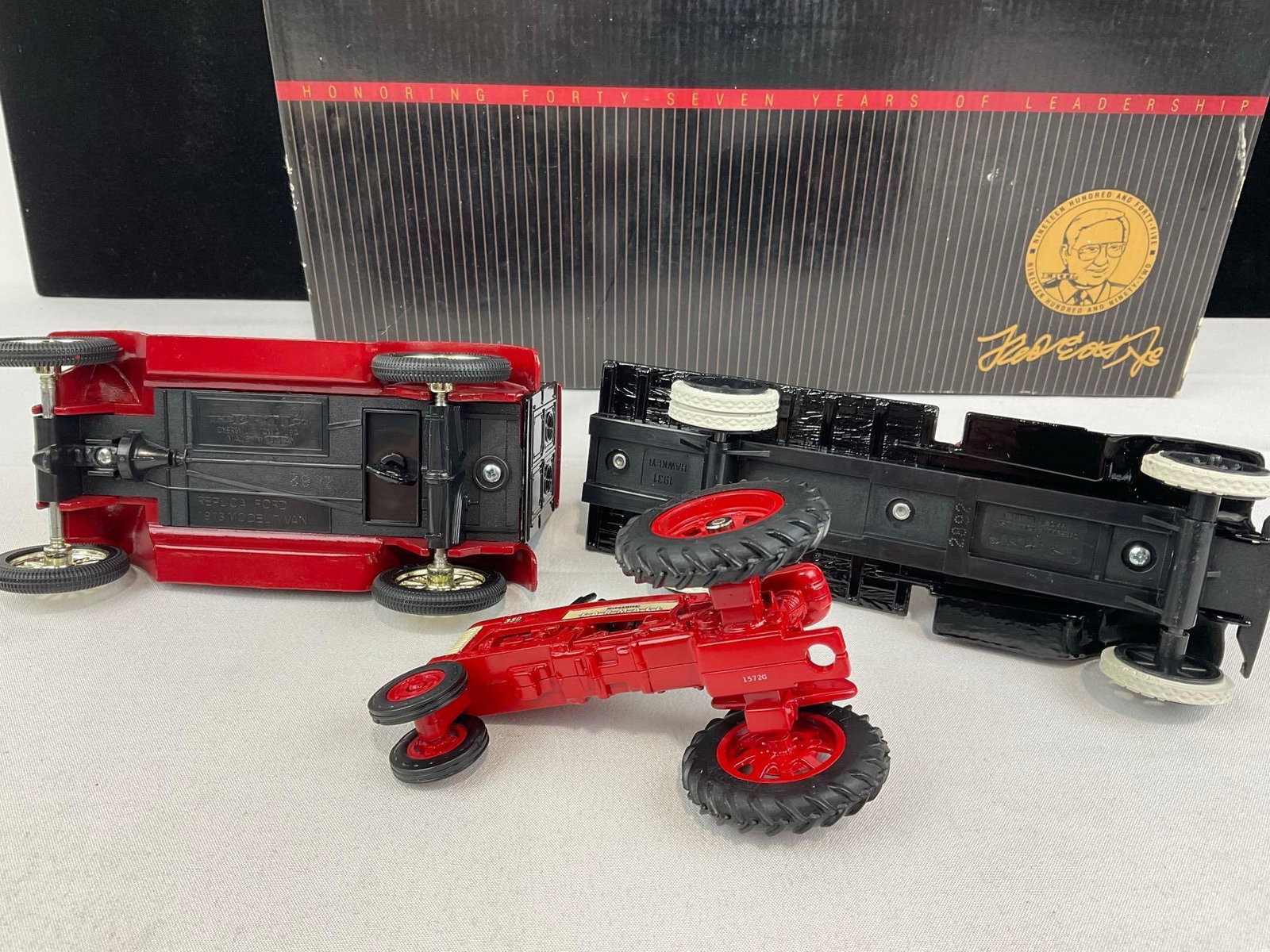 3 Fred Ertl JR Signature Edition Diecast Models, Ford Model T Van Bank, Flatbed Truck & Tractor - 5