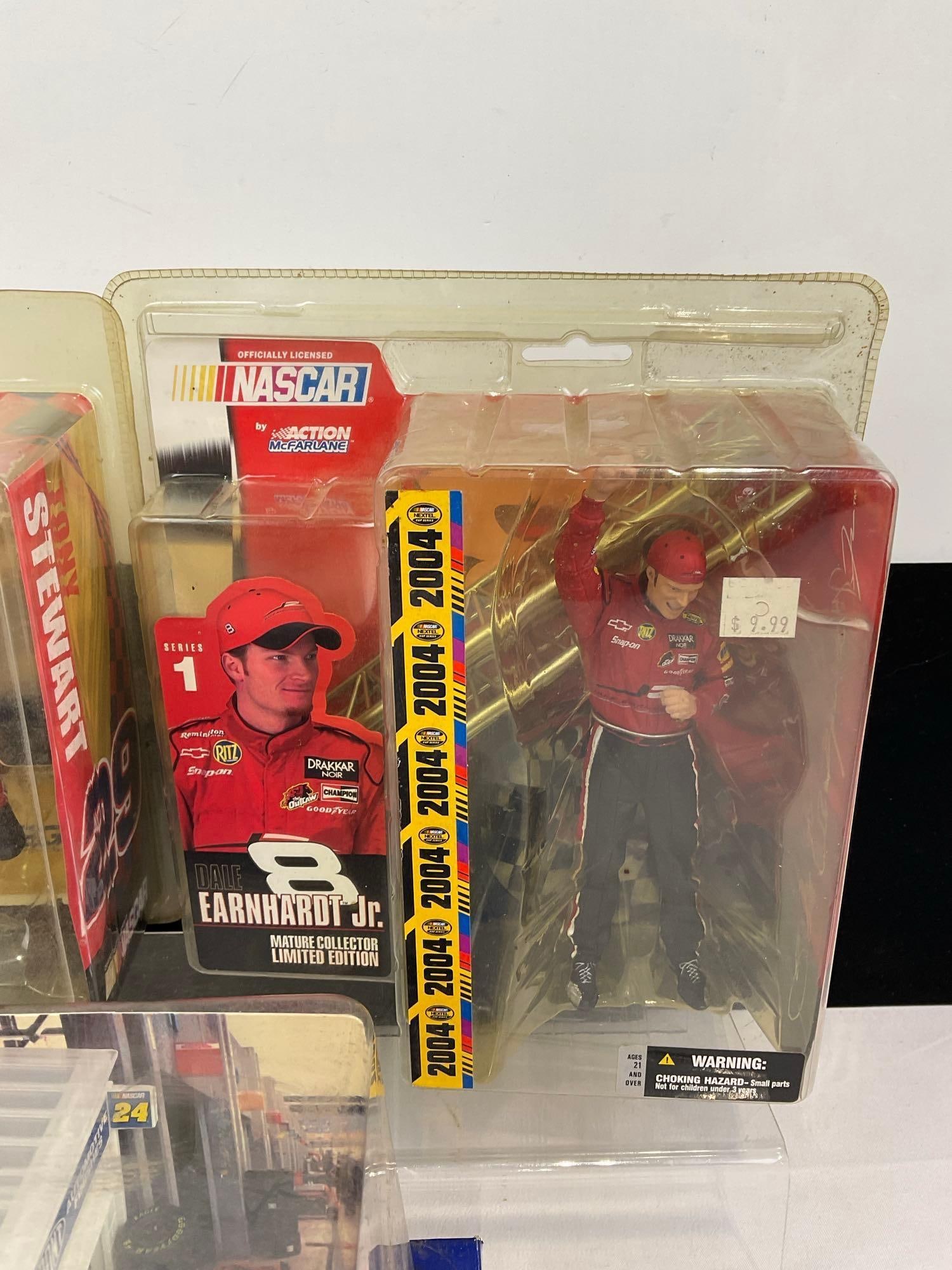 Pair of Nascar Driver Action Figures, #29 Tony Stewart & #8 Dale Earnhardt Jr. & Winners Circle... - 3