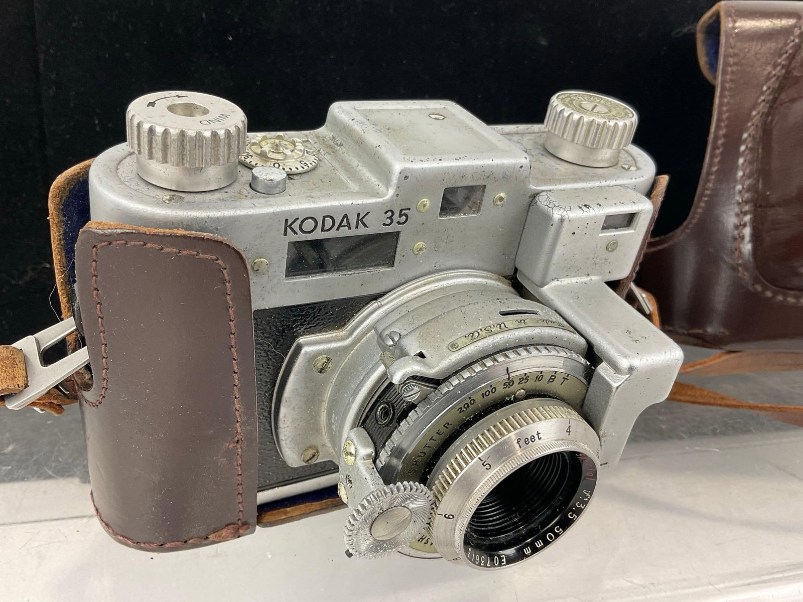 Kodak 35 Camera w/Kodak Anastigmat Special f:3.5 50mm lens w/field case - 2