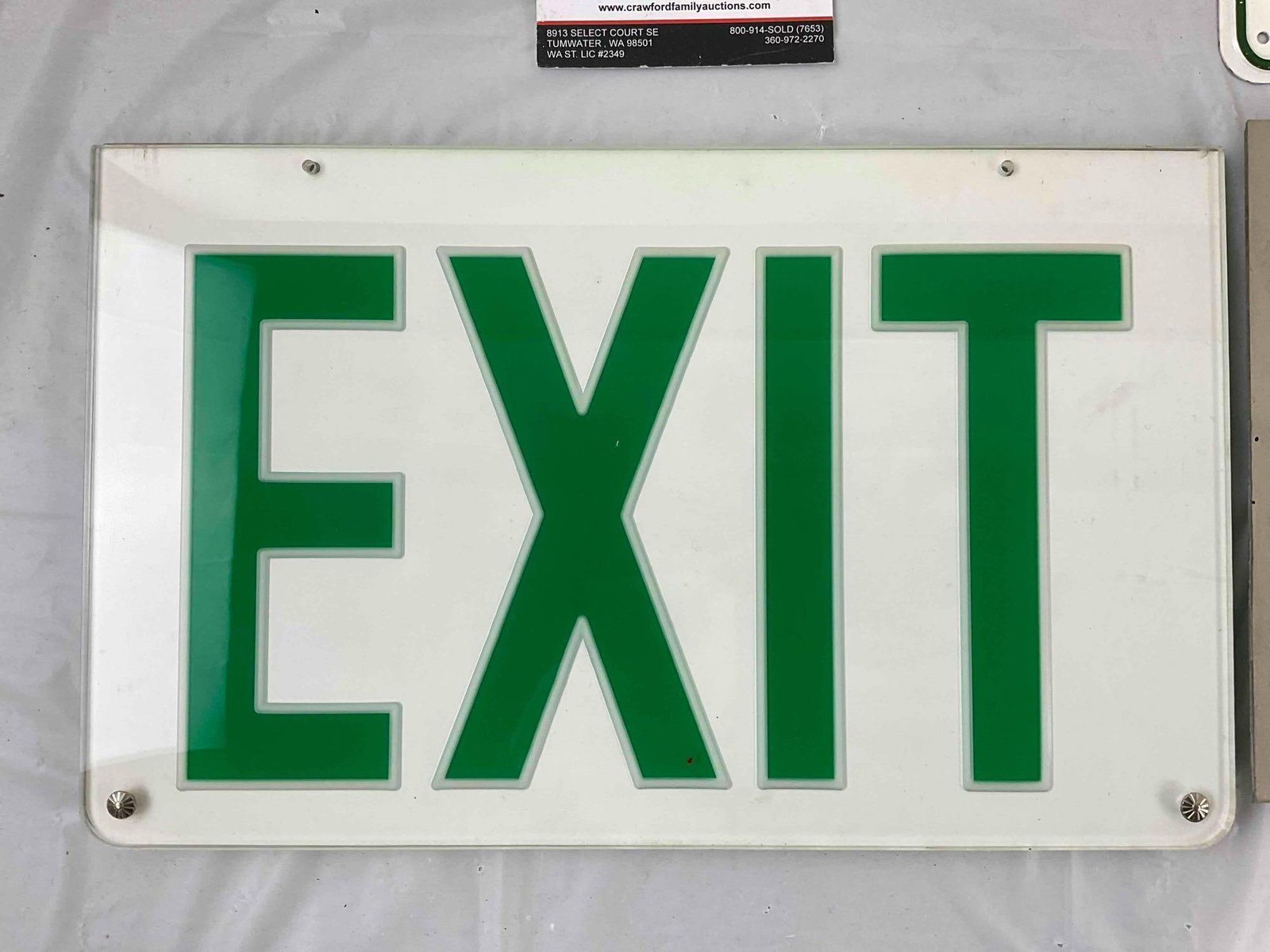 4 pcs Vintage "EXIT" Signs, 2x Plastic & 2x Metal. Very Good Condition. See pics. - 2