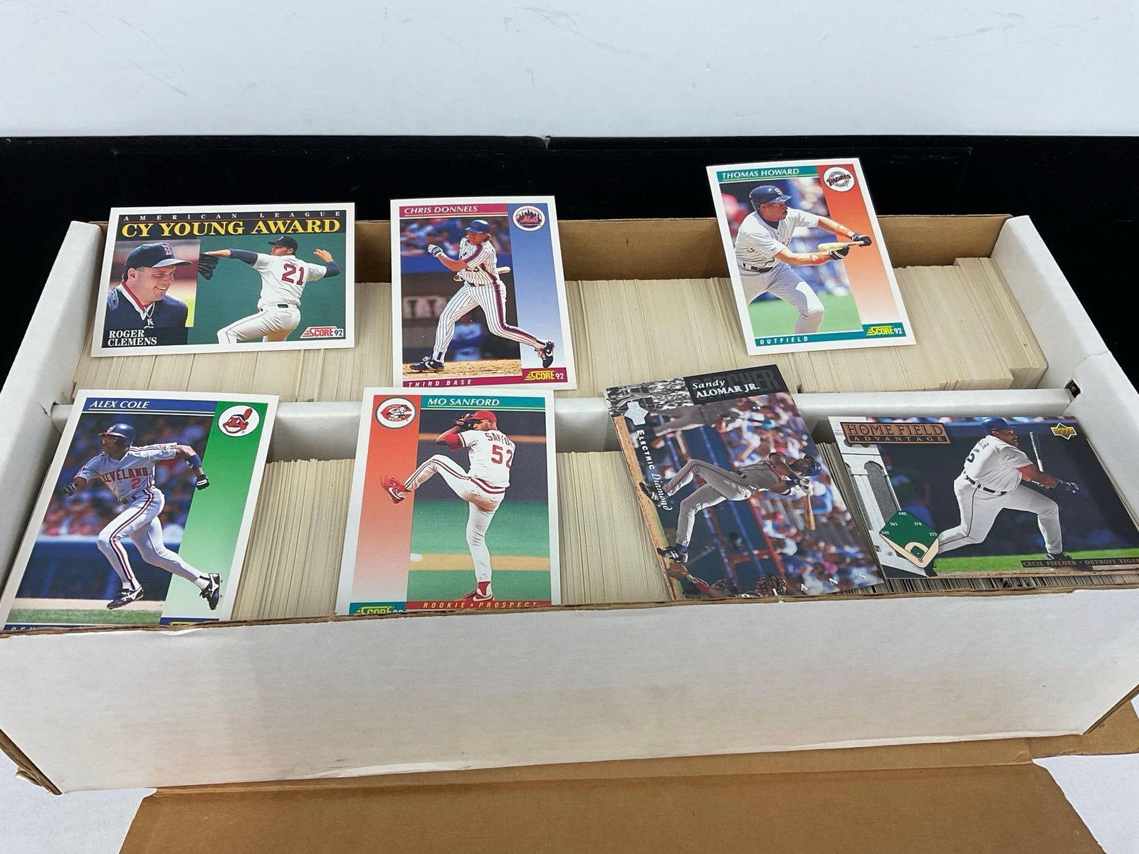 2 Boxes of Baseball Cards, Upper Deck, Score 92 & more, approx 3500+ cards - 3