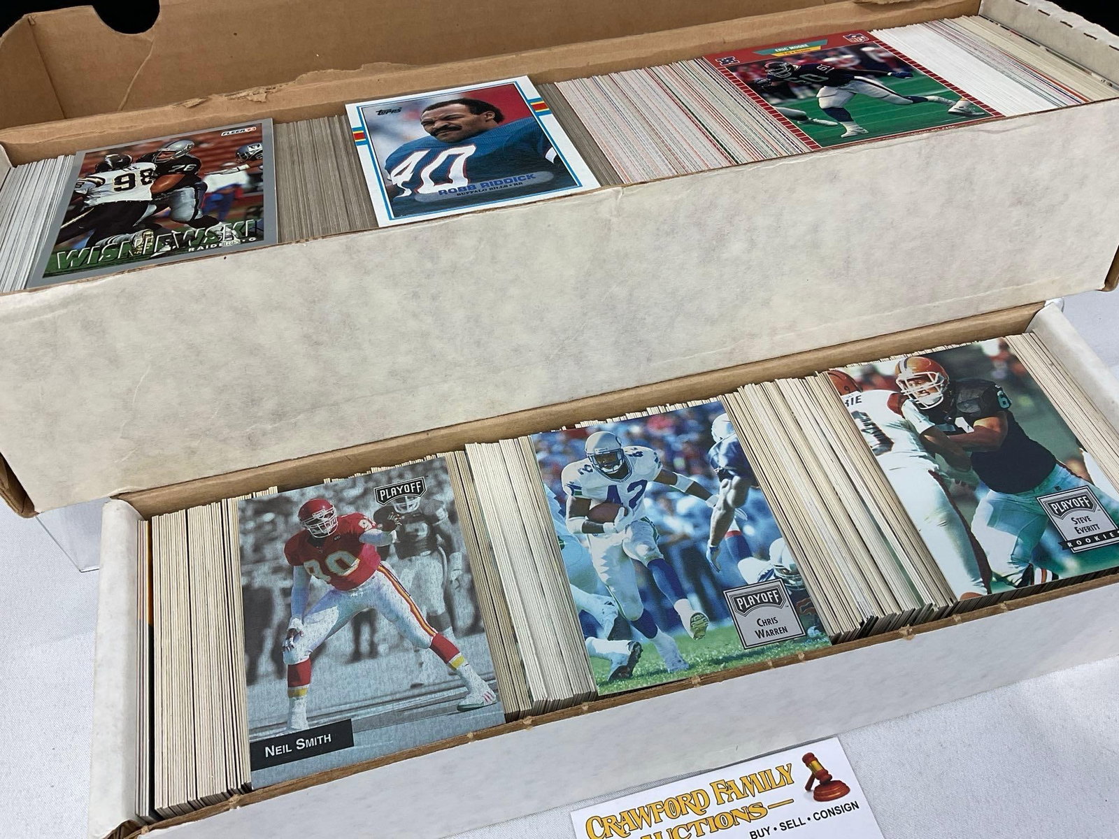 2 Boxes of Football Cards, Topps, Playoff, Fleer, & NFL Pro, approx 2250+ cards - 2
