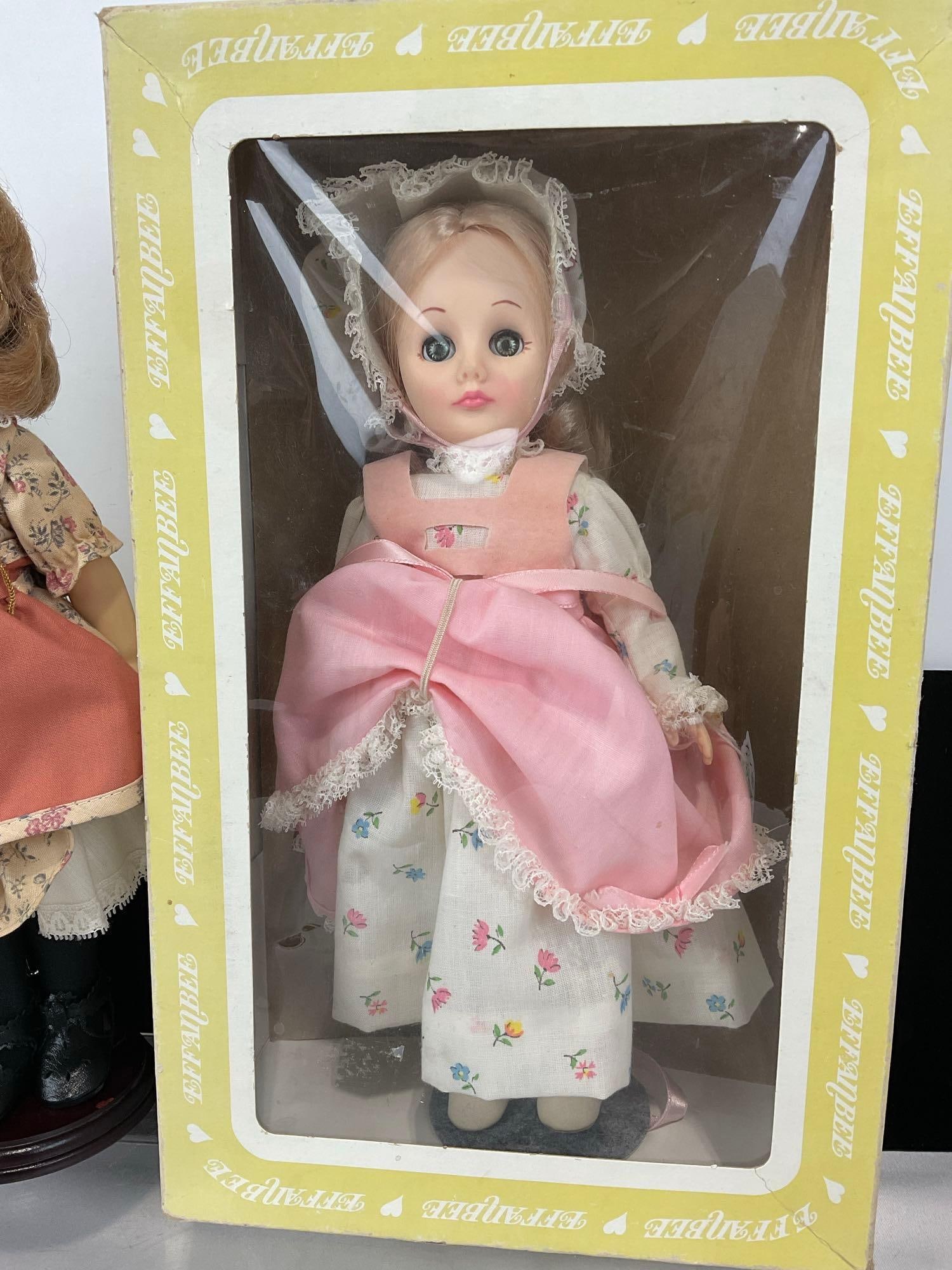 3 Effanbee Dolls, Intl Series Miss Germany, Shirley Temple, & Storybook Series Little Bo Peep w/box - 3