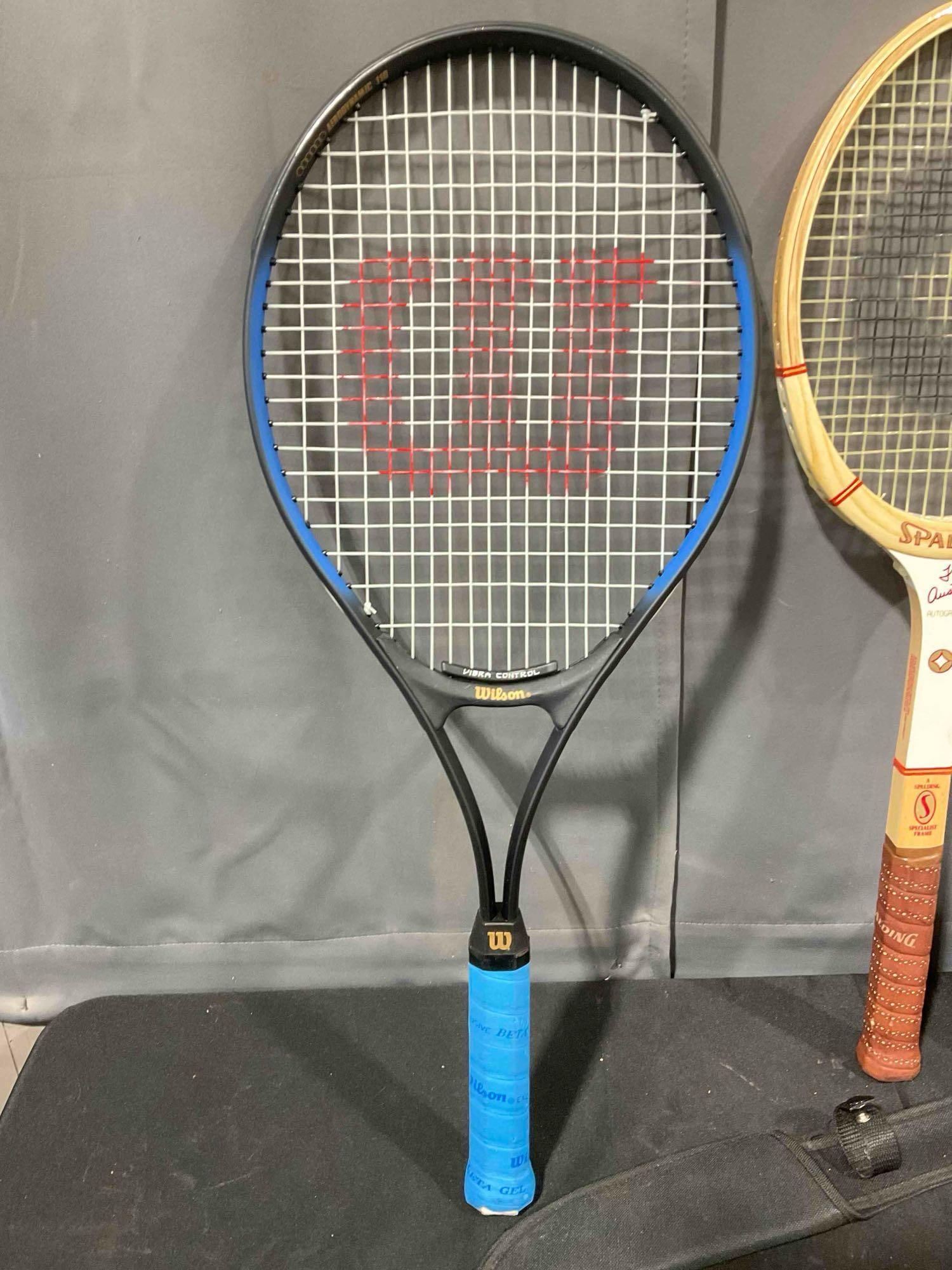 4 pcs Sports Gear Assortment, incl. Spalding & Wilson Tennis Rackets, Vintage Toy & More! - 2