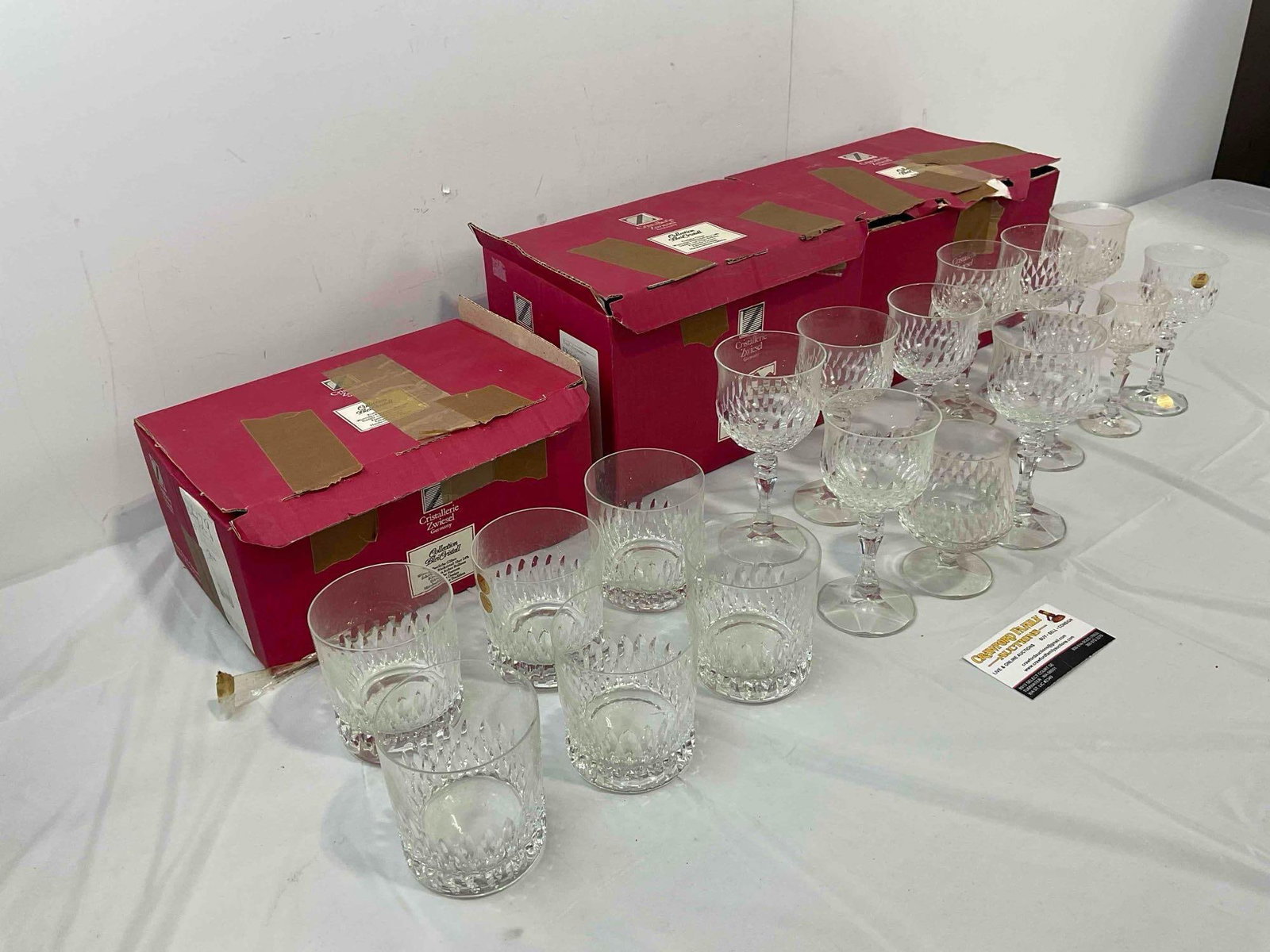 18 pcs Vintage Cristallerie Zweisel Germany Leaded Crystal Glasses in Original Boxes. See pics. - 2