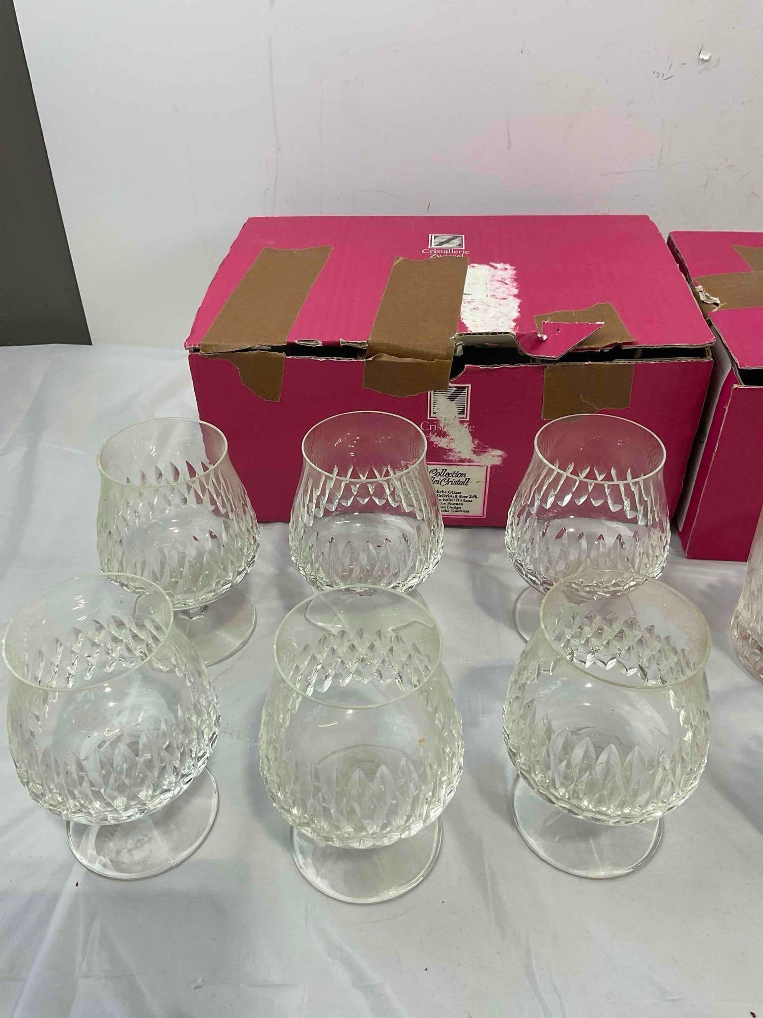 18 pcs Vintage Cristallerie Zwiesel Germany Leaded Crystal Glasses in Original Boxes. See pics. - 4