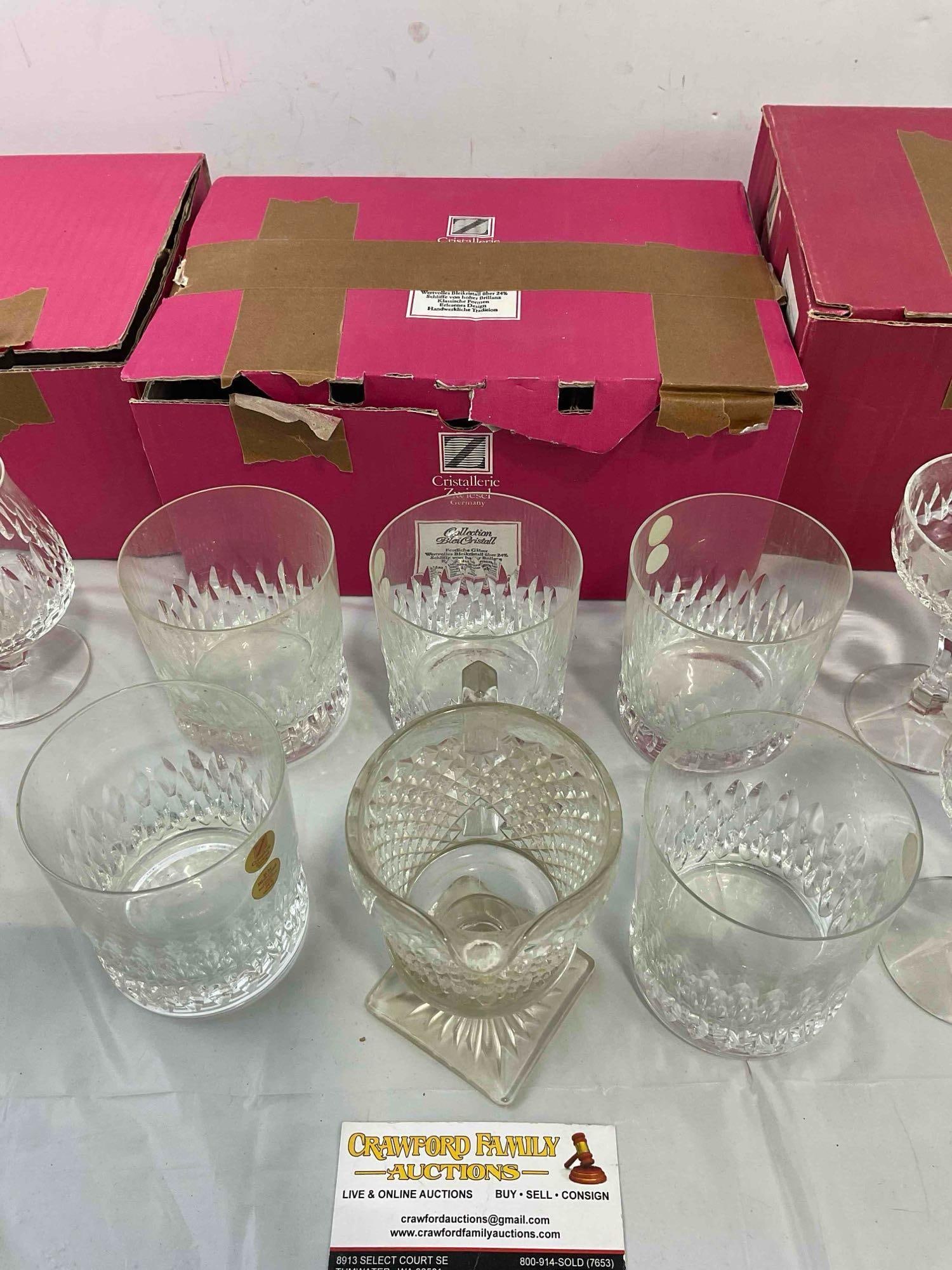 18 pcs Vintage Cristallerie Zwiesel Germany Leaded Crystal Glasses in Original Boxes. See pics. - 5