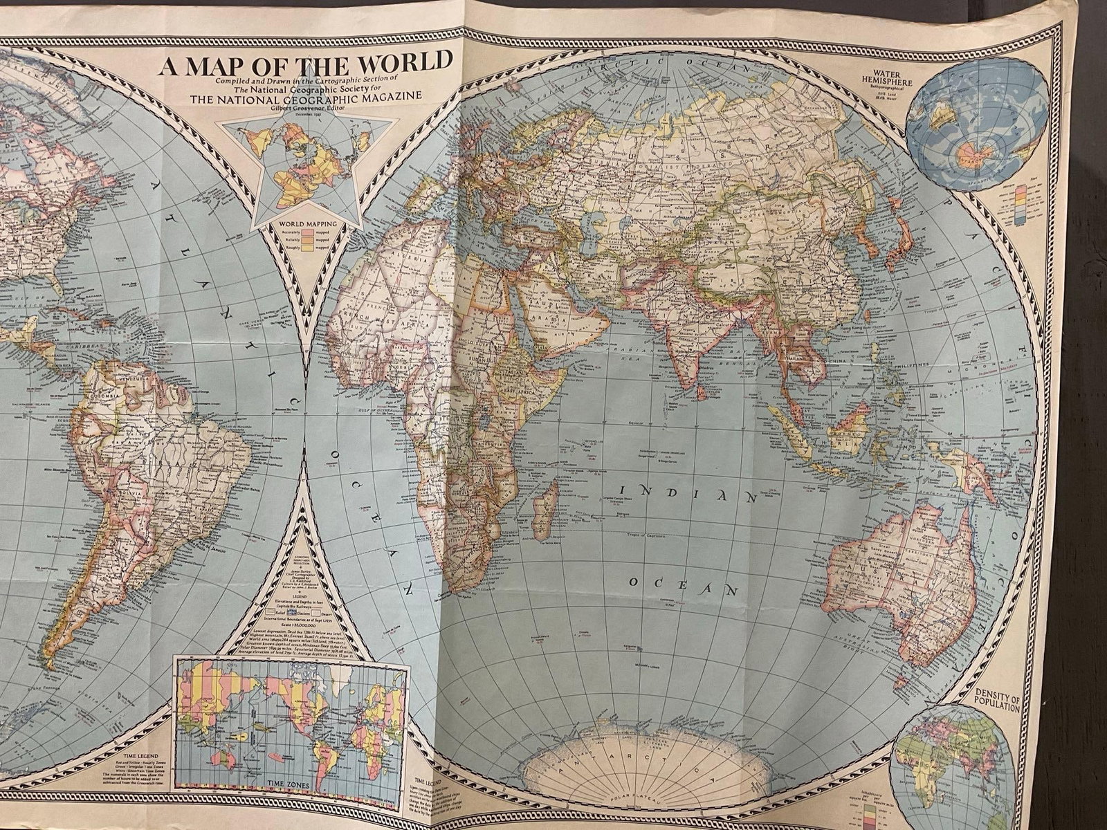 6 Vintage Maps, 40s National Geographic, World Maps, Bible Lands, Classical Lands, Pacific Ocean - 2