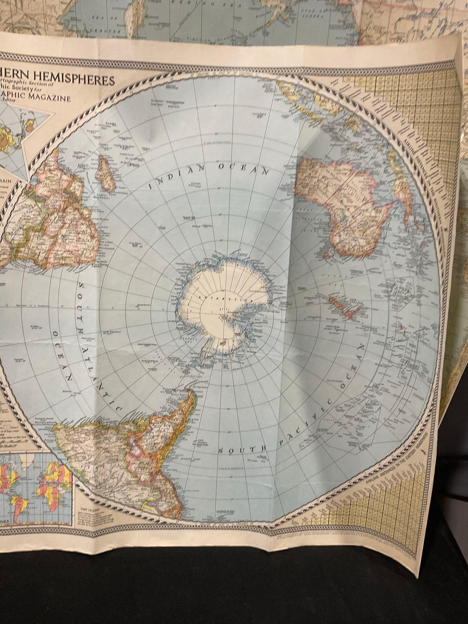 6 Vintage Maps, 40s National Geographic, World Maps, Bible Lands, Classical Lands, Pacific Ocean - 7