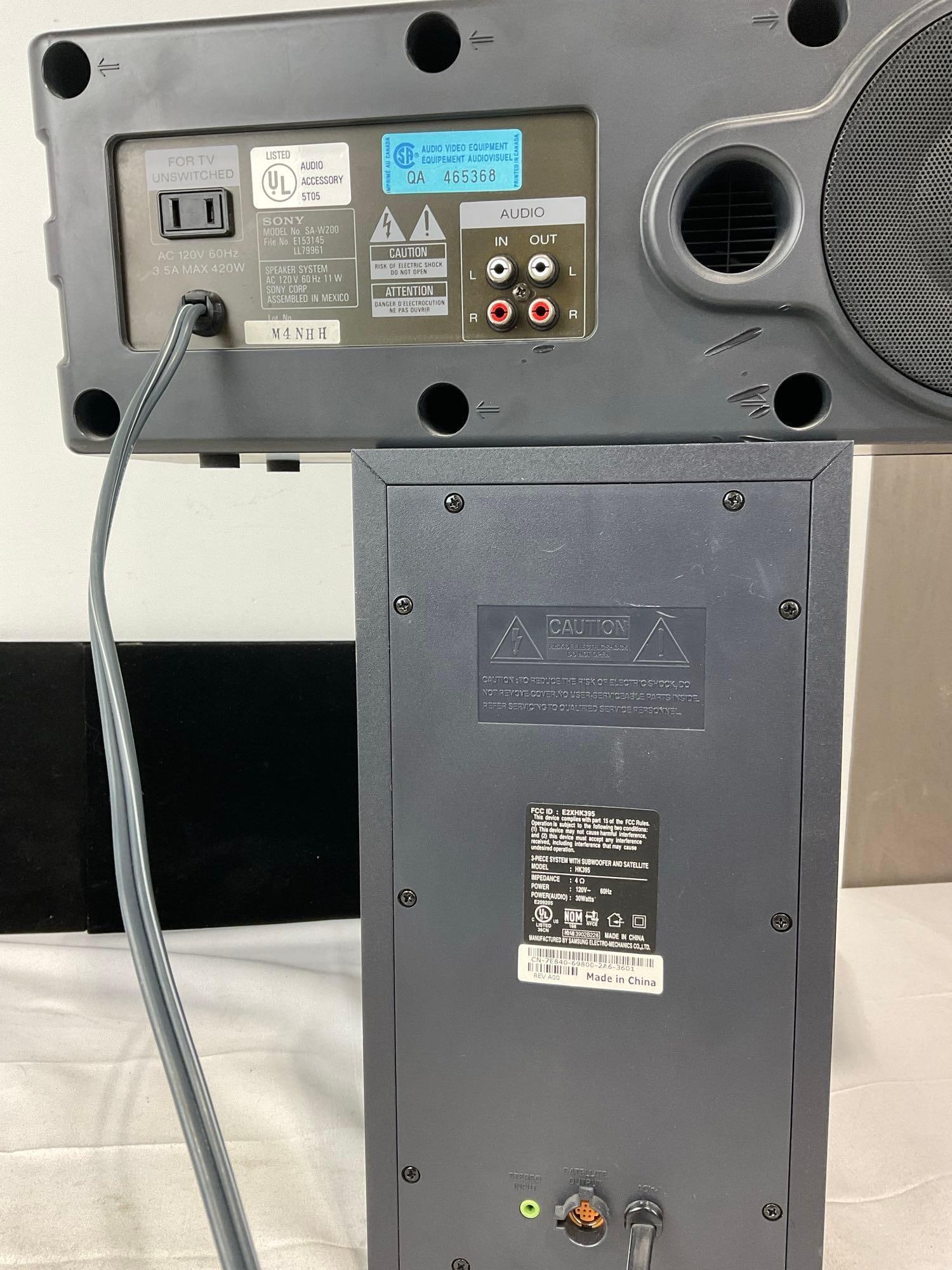 Pair of Subwoofers, Sony model no SA-W200 & Samsung HK395 - 4