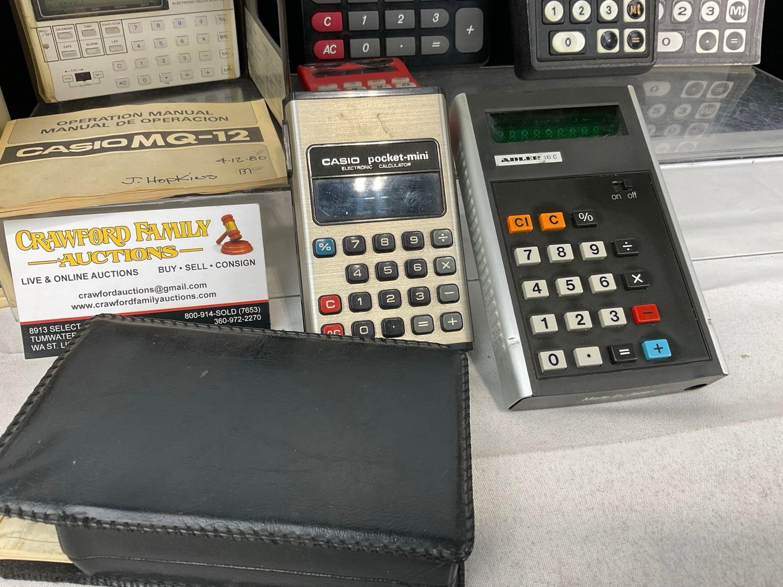 Collection of Vintage Calculators, 4x Casio, Melcor, Adler & Several Linoleum Cutters - 5