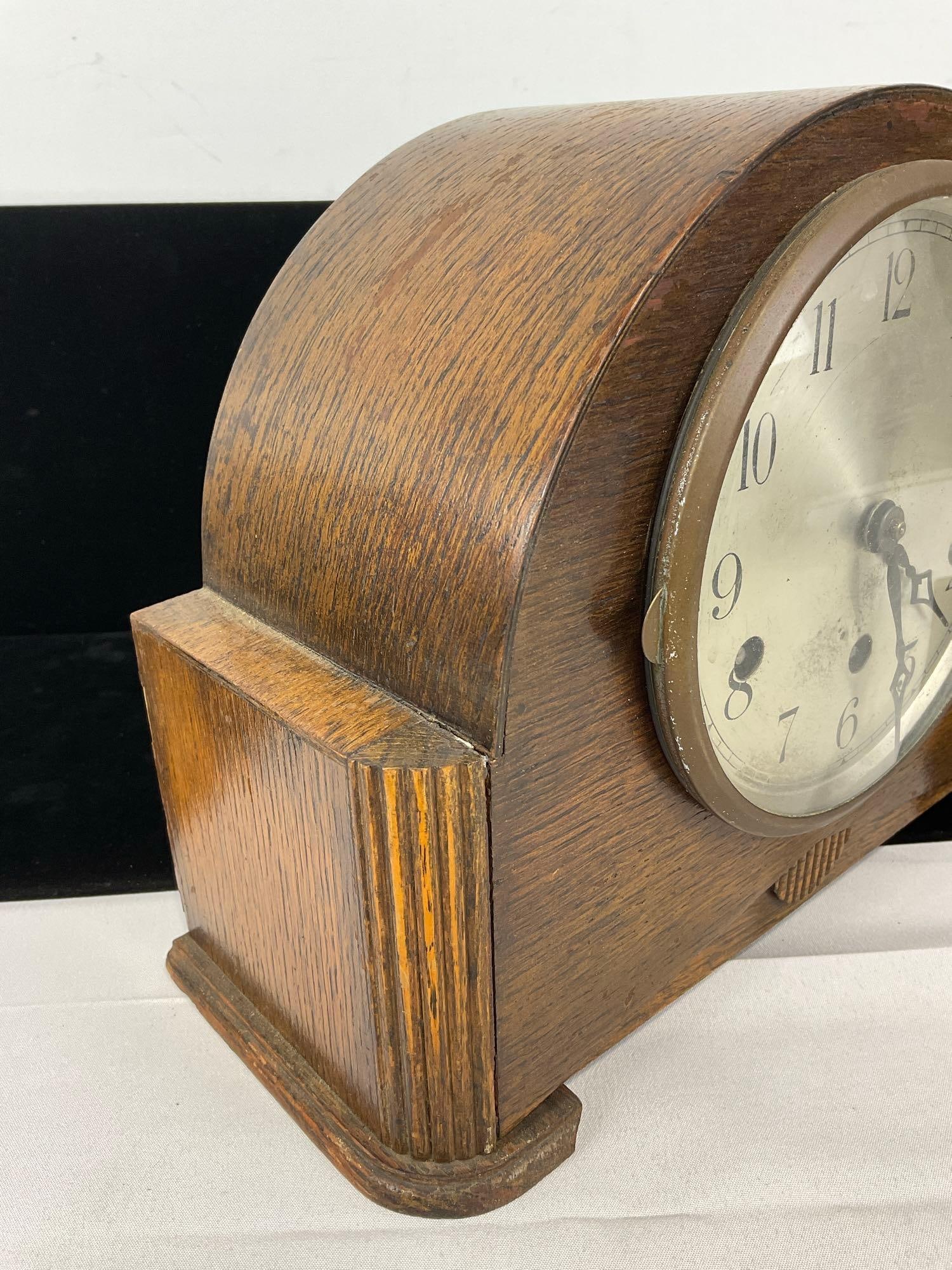 Early 20th Century German Mantel Clock, Time Strike Chime, 10h x 12w x 6d inches - 4