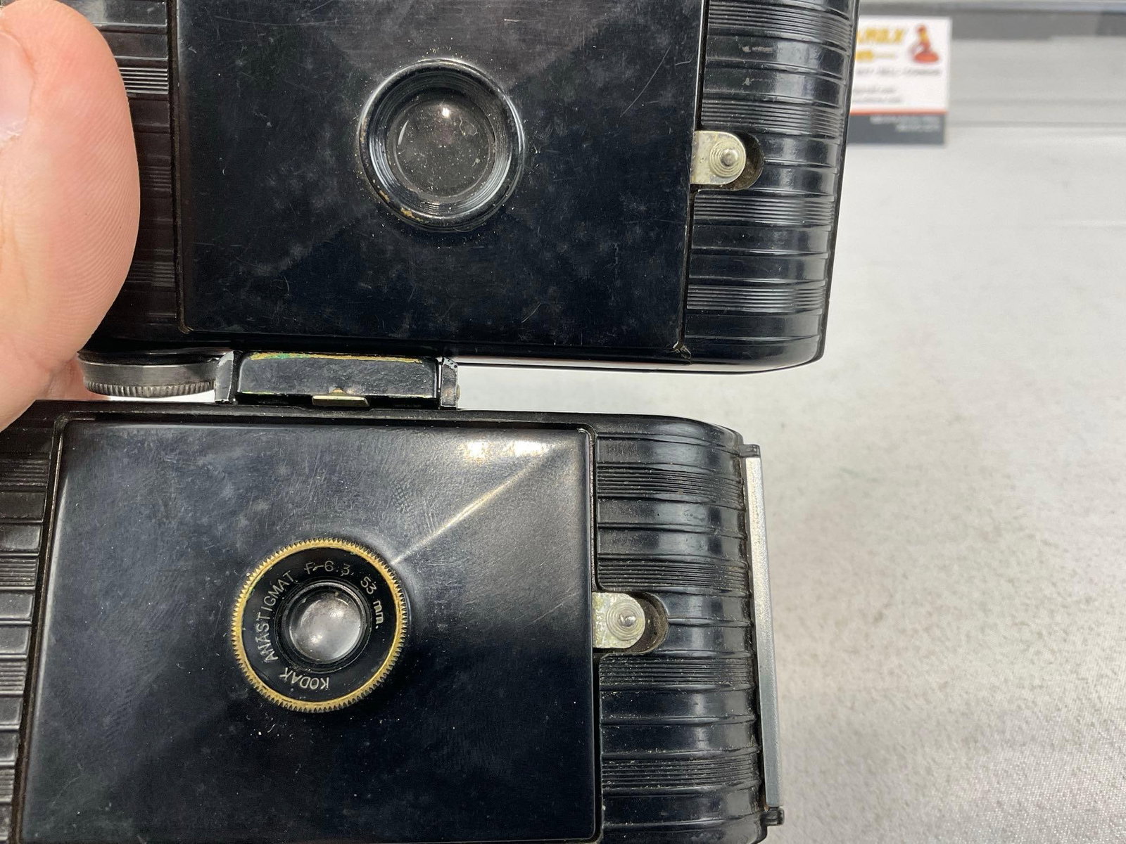 Pair of Vintage 1930s Kodak Jiffy BP 127 Film Cameras, Bakelite cases - 5