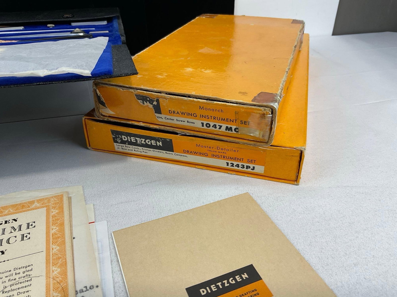 Pair of Dietzgen Drafting Sets, Monarch 1047MC & Master Detailer 1243PJ w/boxes - 3