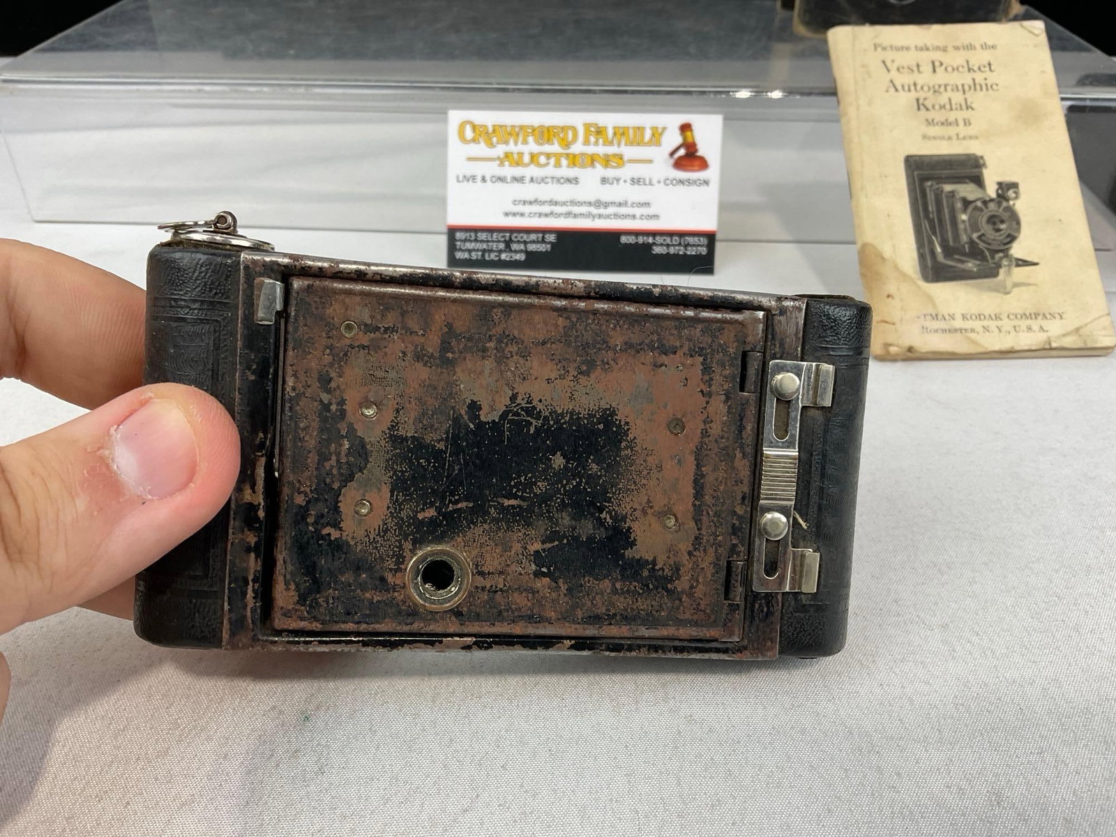 Antique Eastman Kodak Vest Pocket Autographic Kodak Model B Camera, w/worn box, & booklet - 5