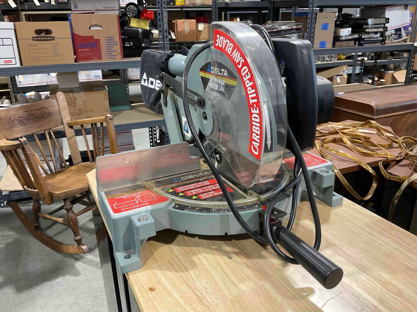 Delta 10" Power Miter Saw Model 36-070. Tested, Works. Fair Condition. See pics. - 2