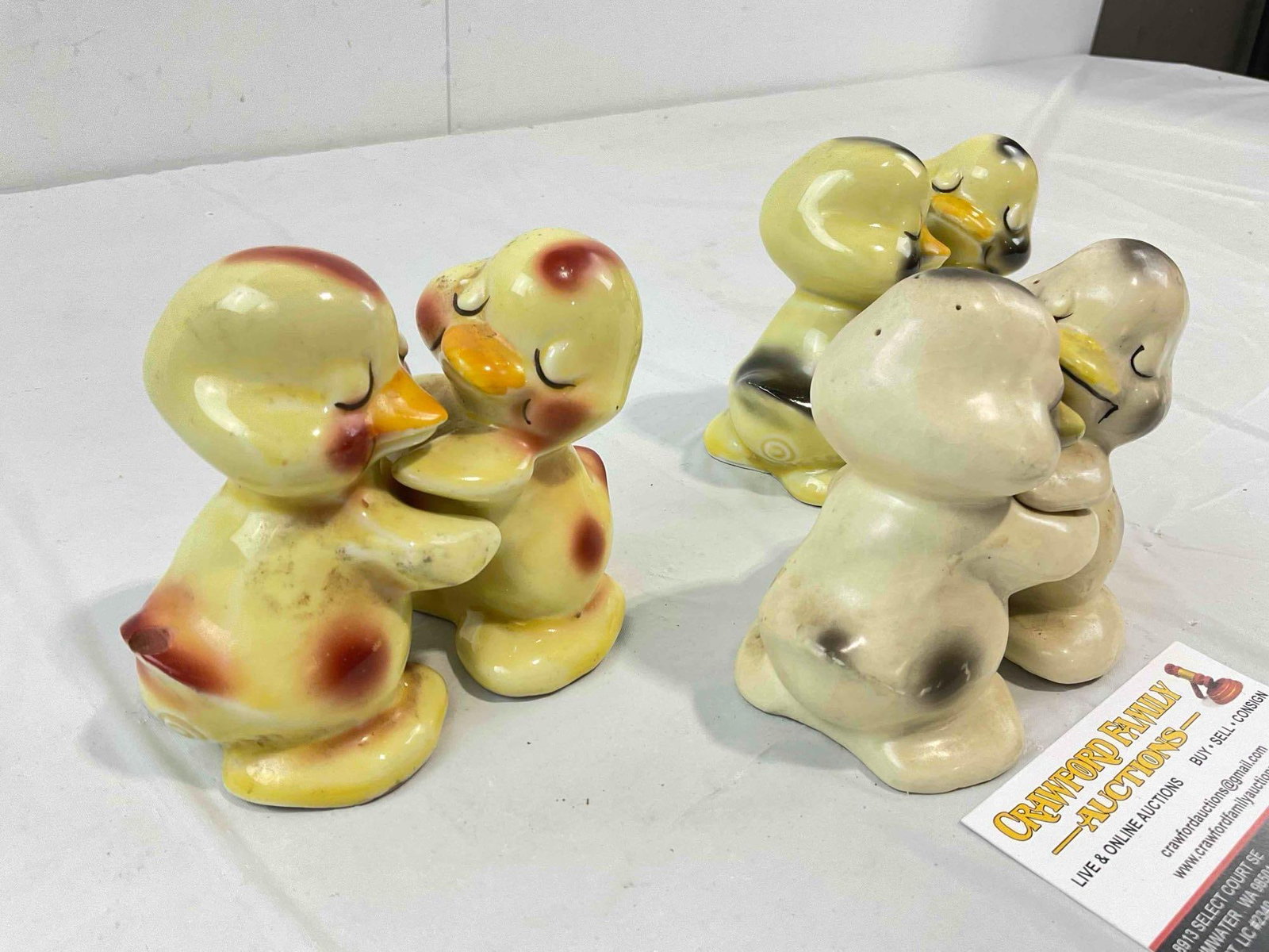 3 Pairs of Vintage VenTellingen Ceramic Salt & Pepper Shakers incl. Ducks. Fair Condition. See pi... - 3