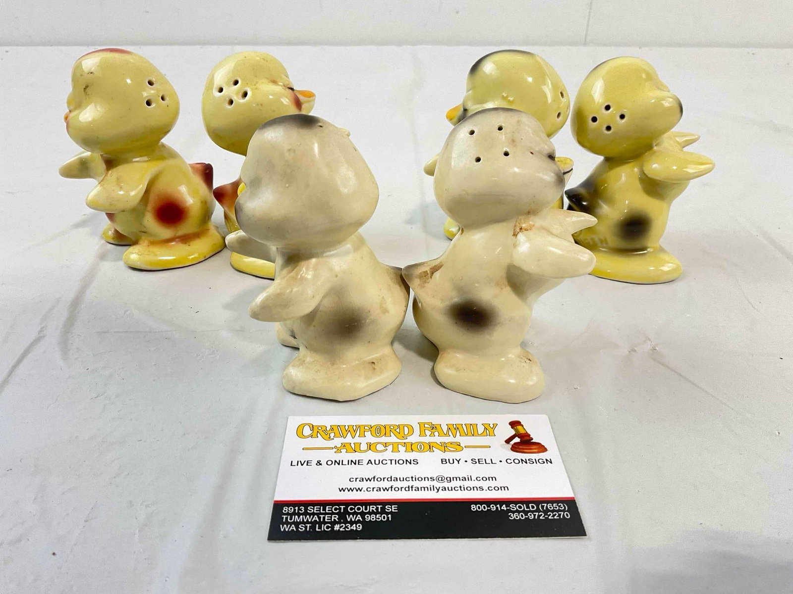3 Pairs of Vintage VenTellingen Ceramic Salt & Pepper Shakers incl. Ducks. Fair Condition. See pi... - 4