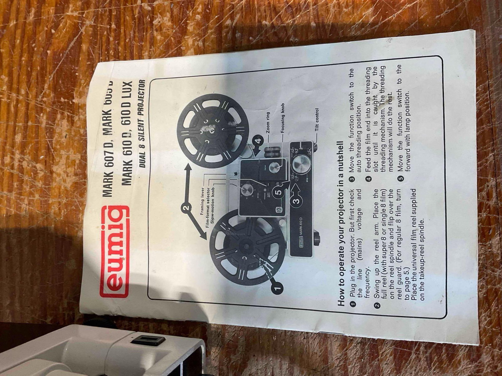 Vintage Eumig Mark 610 D Dual 8 Silent Projector. Tested, Powers On. Good Condition. See pics. - 4