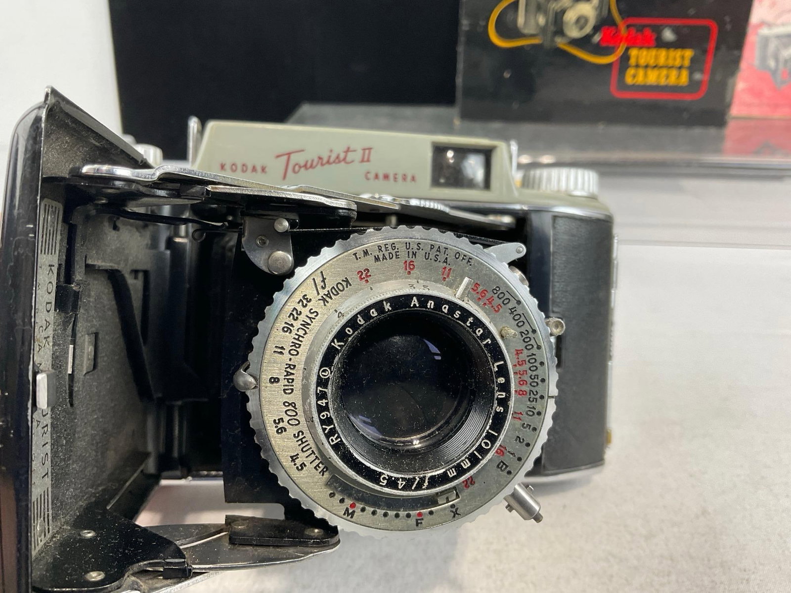 Pair of Kodak Cameras, #35 w/50mm Lens & Kodak Tourist Camera II, w/Anastar Lens 101mm w/box - 5
