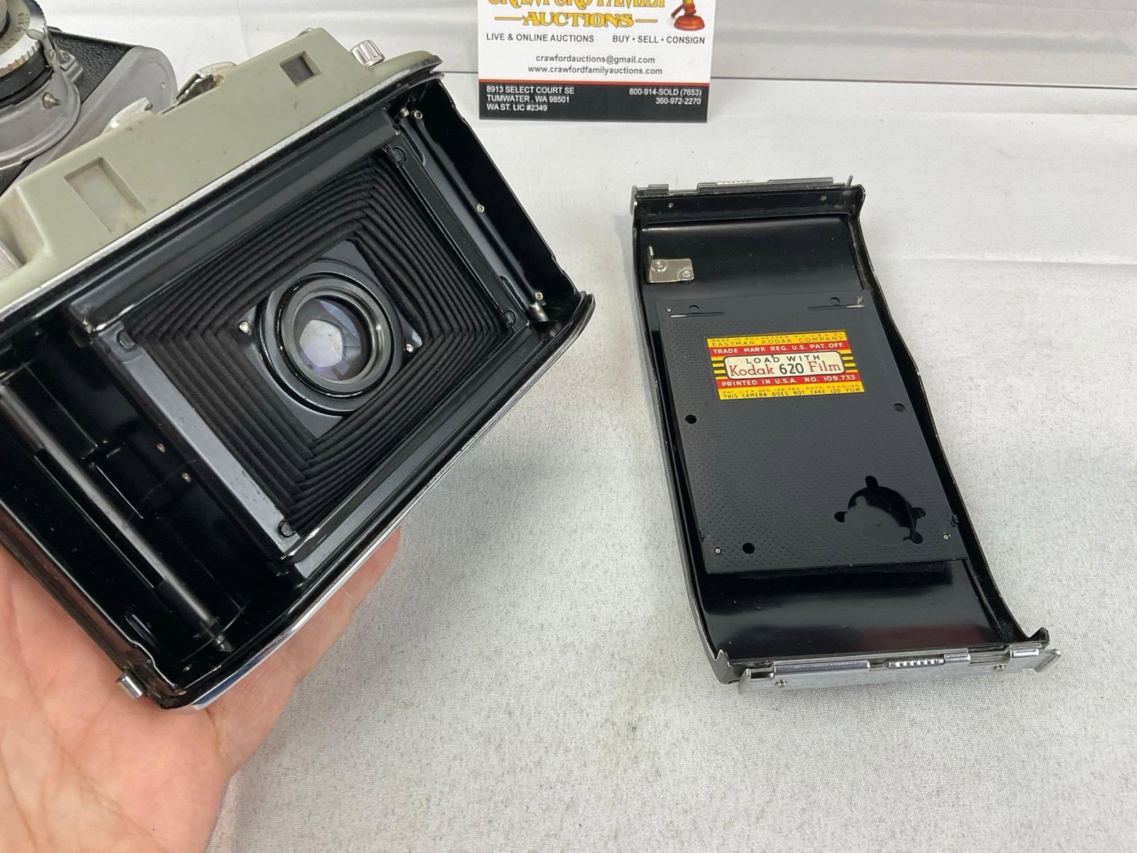 Pair of Kodak Cameras, #35 w/50mm Lens & Kodak Tourist Camera II, w/Anastar Lens 101mm w/box - 8