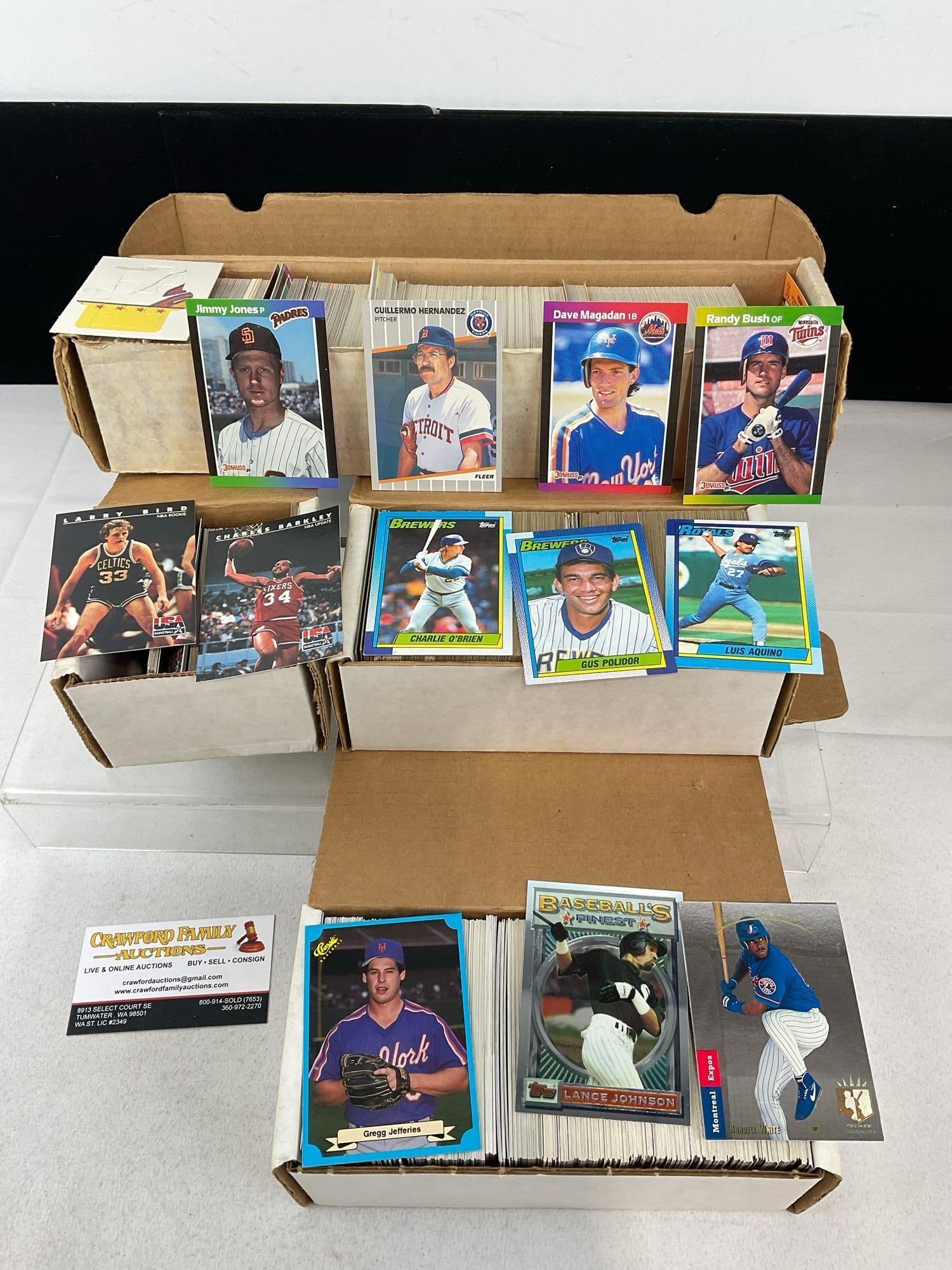 3 Boxes of Sports Cards, Fleer, Donruss 89, Topps, Classic, Premier & more, approx 2250 cards - 2