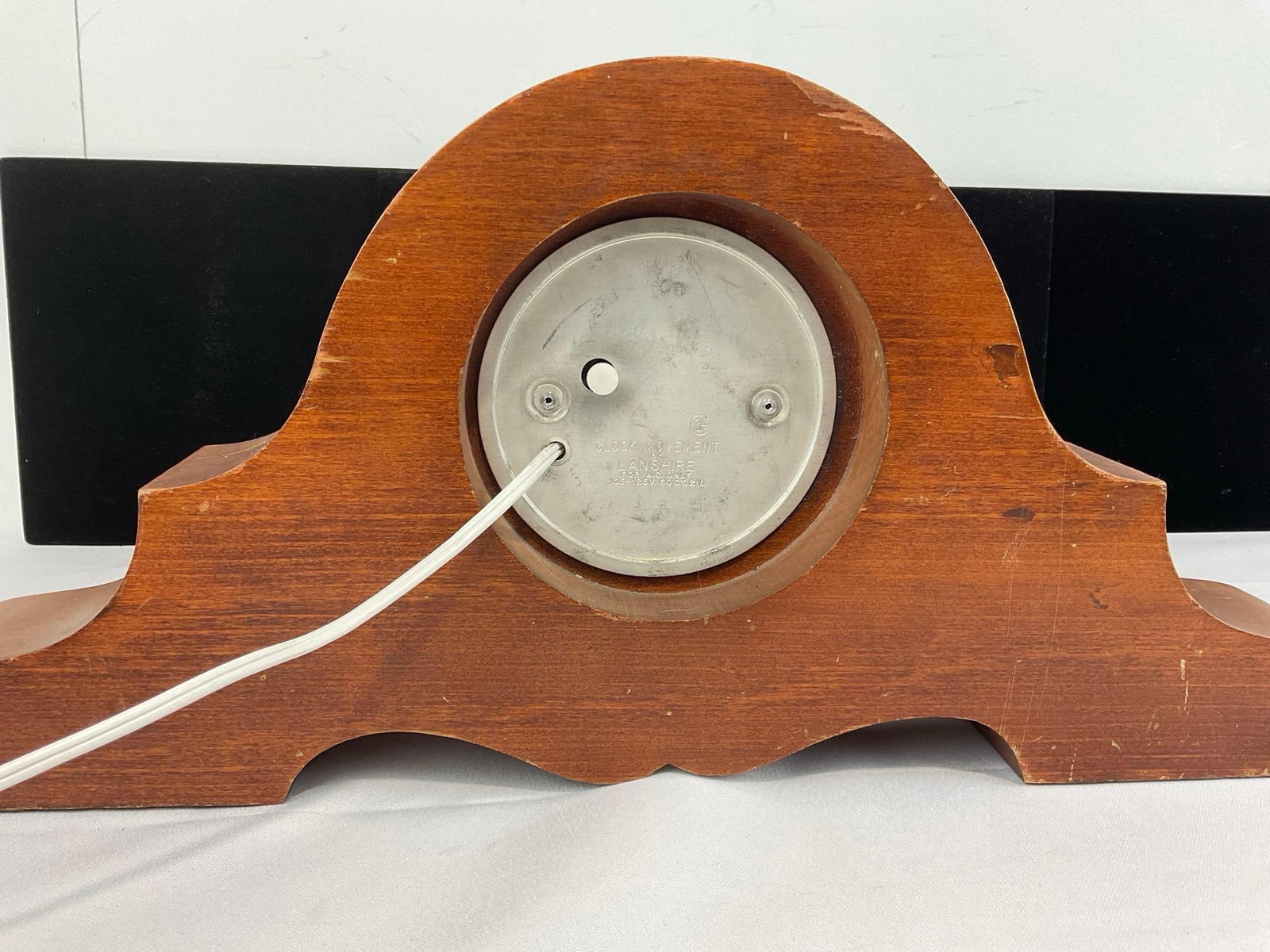 Wooden Camelback Mantel Lanshire Clock, Electric, 10x20 inches - 4