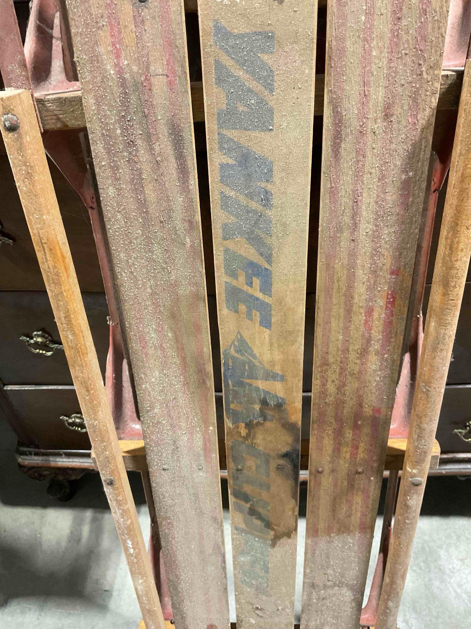 Vintage Yankee Clipper Wood & Metal Snow Sled. As Is Condition. See pics. - 5