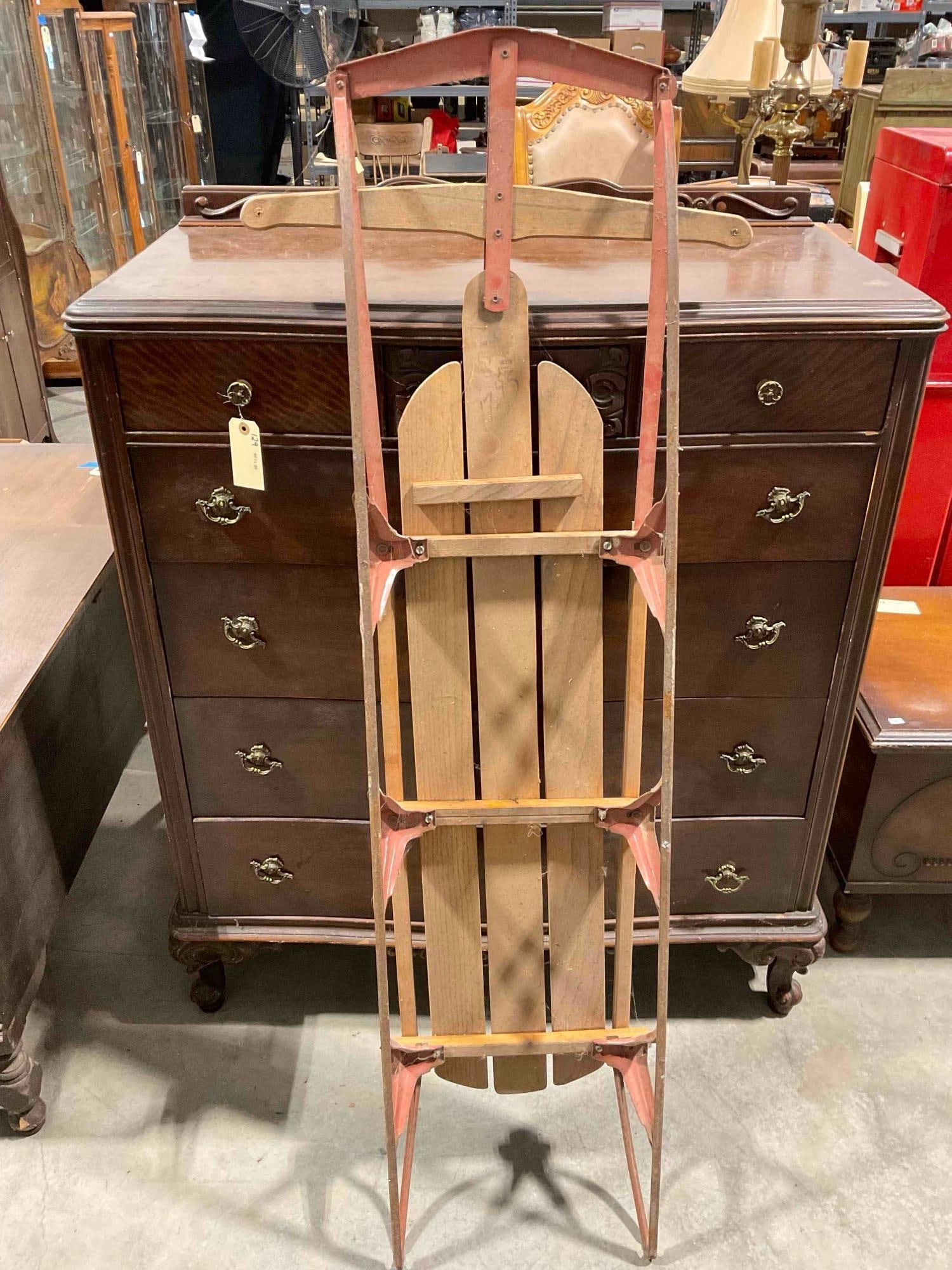 Vintage Yankee Clipper Wood & Metal Snow Sled. As Is Condition. See pics. - 6