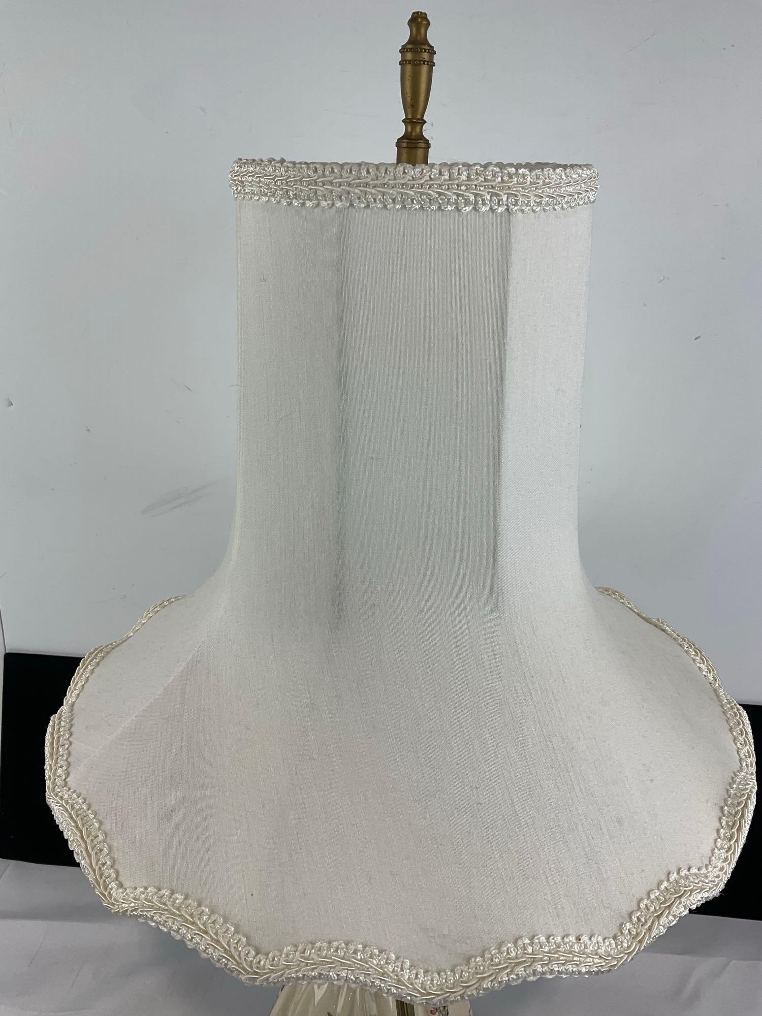Vintage Italian Ceramic Figurine Table Lamp, tested & working, 28h x 15w x 15d inches - 6
