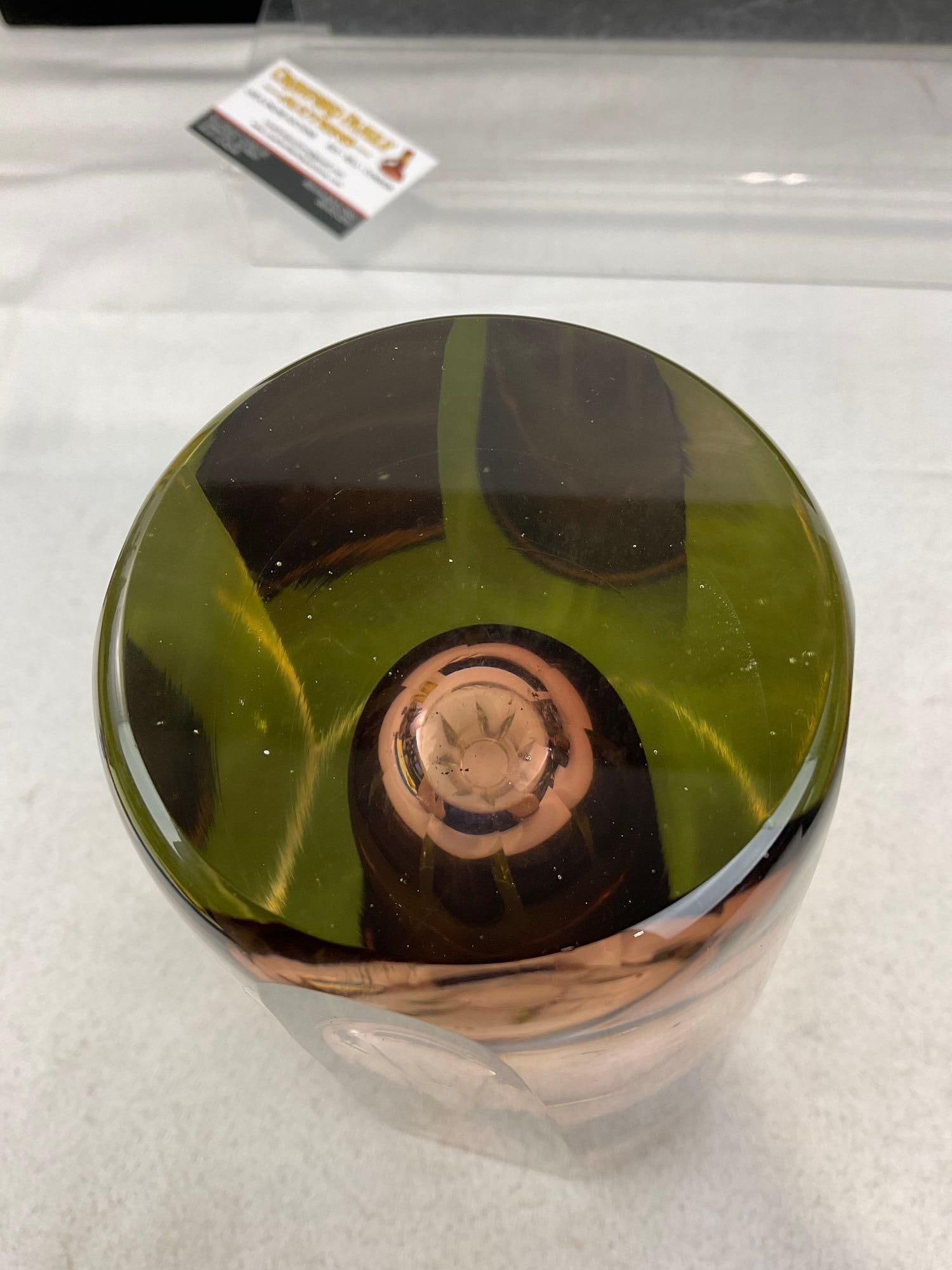 Vintage 1960s Murano Mandruzzato Sommerso Vase, Clear Yellow w/Amber, 10 inches tall - 4