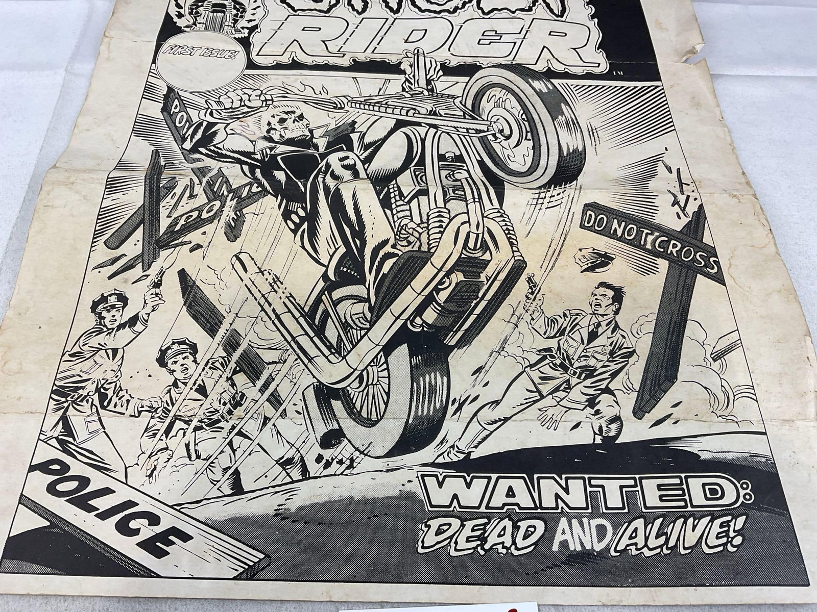 Vintage 1990 Marvel Ghost Rider Complete Set of 45 Cards, in single uncut sheet - 3
