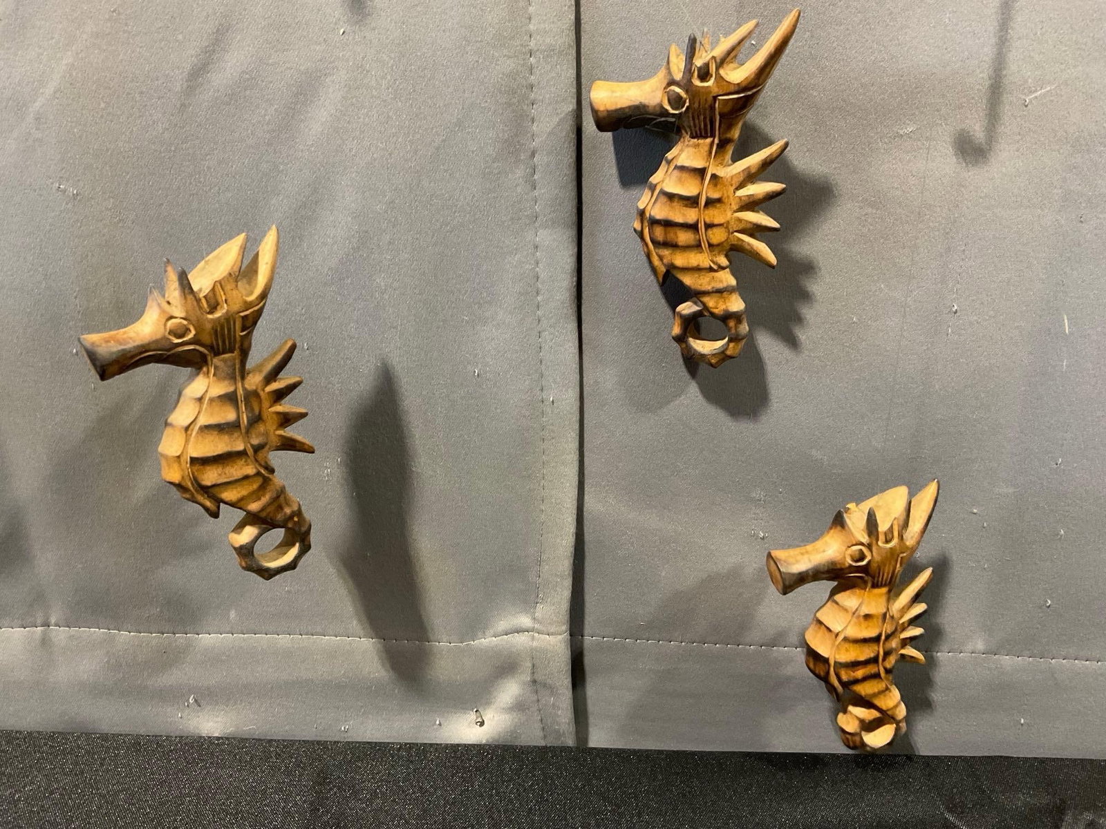 Flensted Floating Fish Mobile, needs some TLC, Smooth Wood Fish & Seahorses - 3