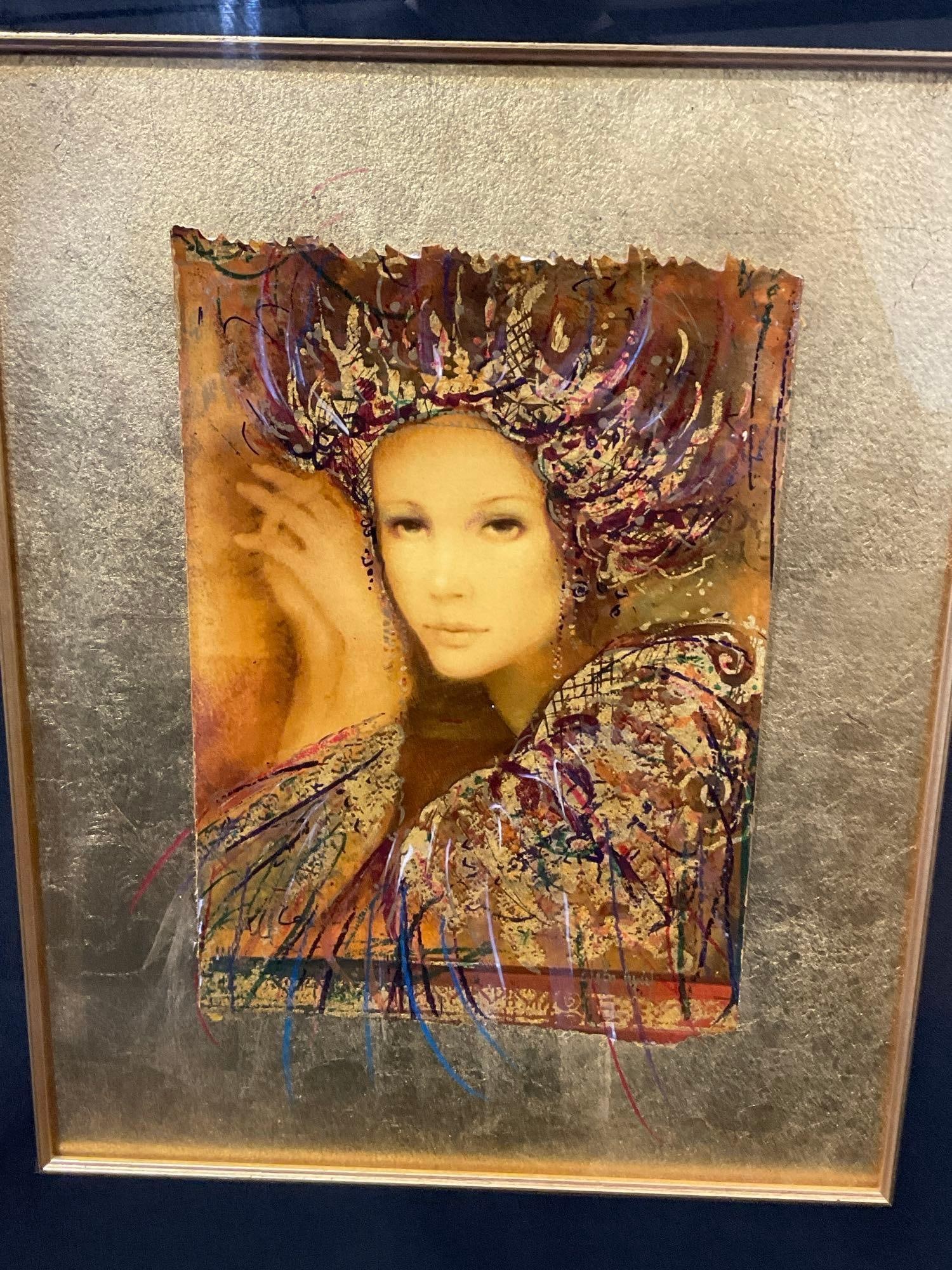 Framed Signed & #d Litho, titled Diamond Princess, by Csaba Markus, 24x21 inches: Has a sticker on the back that says Markus, Diamond Princess, Hand Embellished. Appears to be in good shape. The piece measures approx 24h x 21w x 3d inches. See pics. E-6080