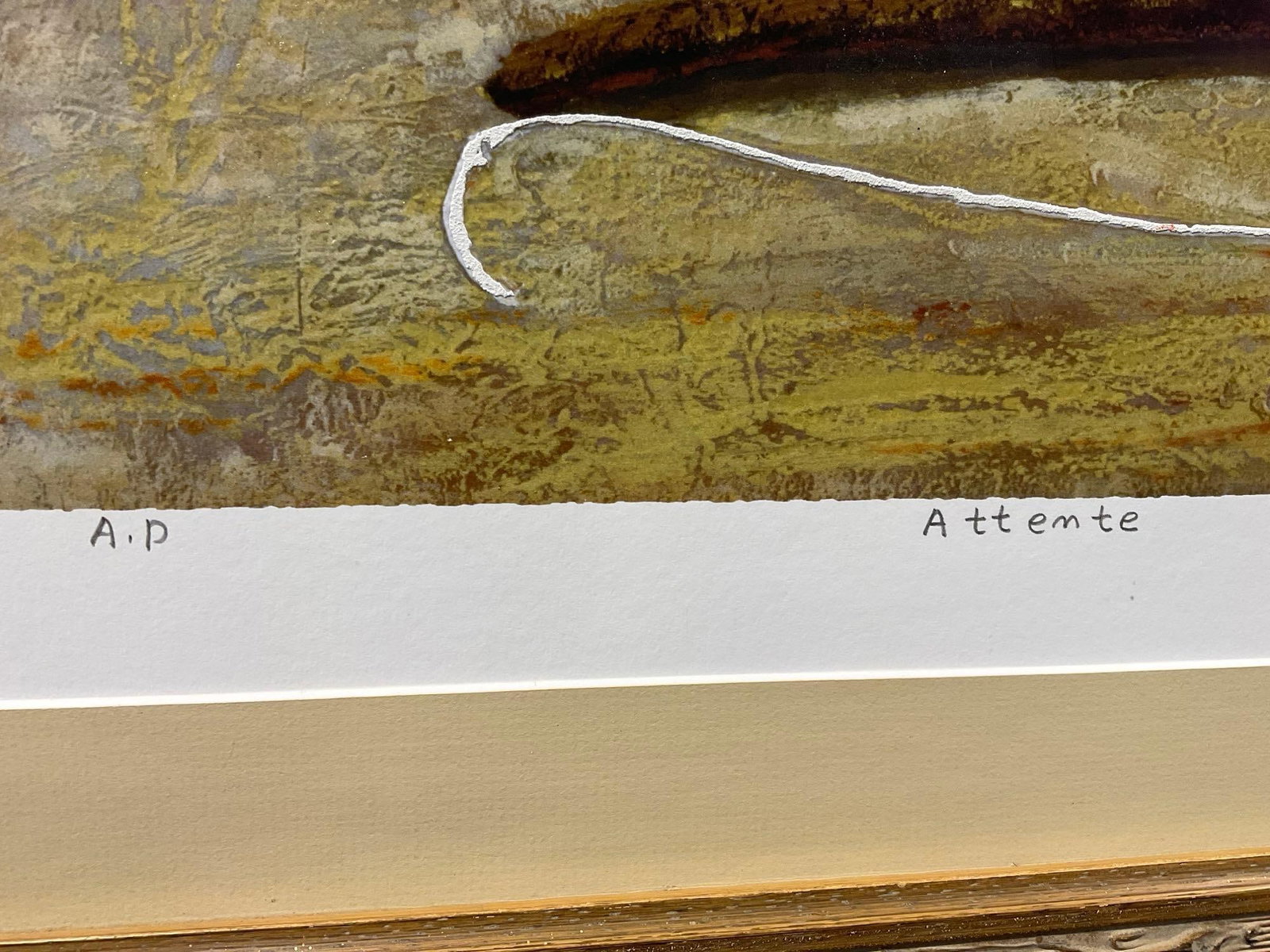 Framed Serigraph Artists Proof titled Attemte by artist Chung, 35h x 27w inches - 5