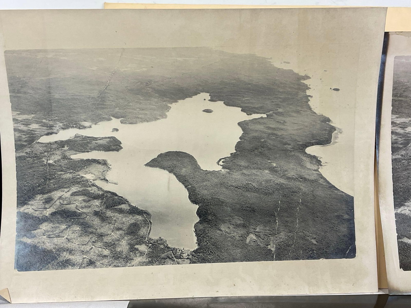 Vintage Lake Ozette Aerial Photograph, w/Negative? or Gelatin Print, 11x16 inches - 3