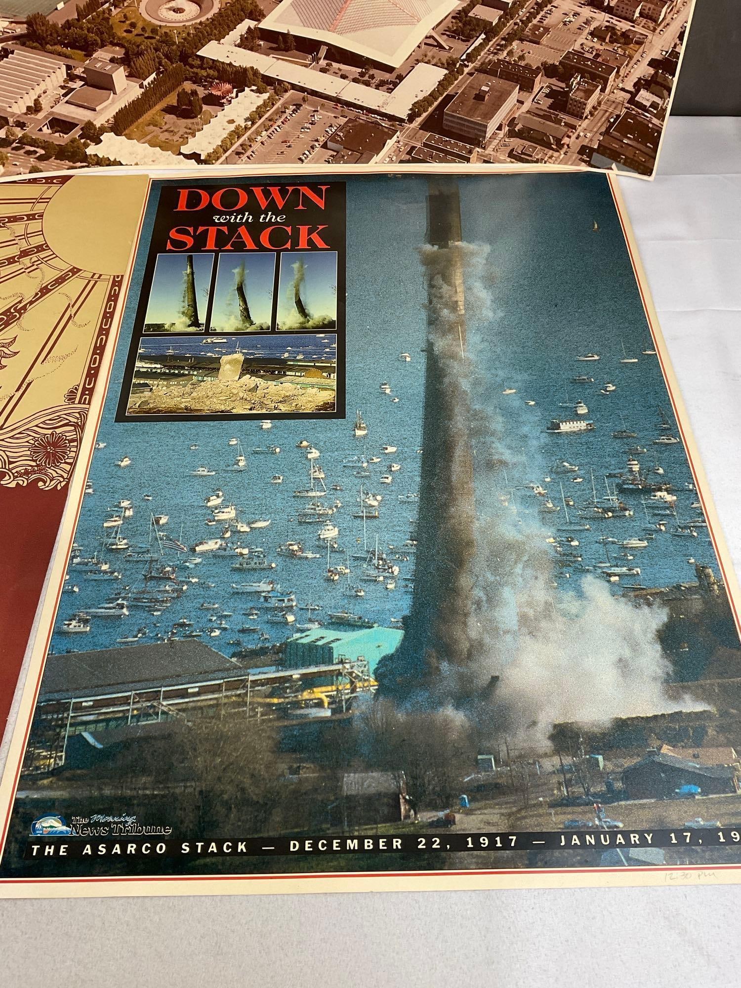 5 Vintage Posters, Redhook Ale Brewery, Fiestas Patrias, Dinosaurs, Down with the Stack, & Aerial... - 5