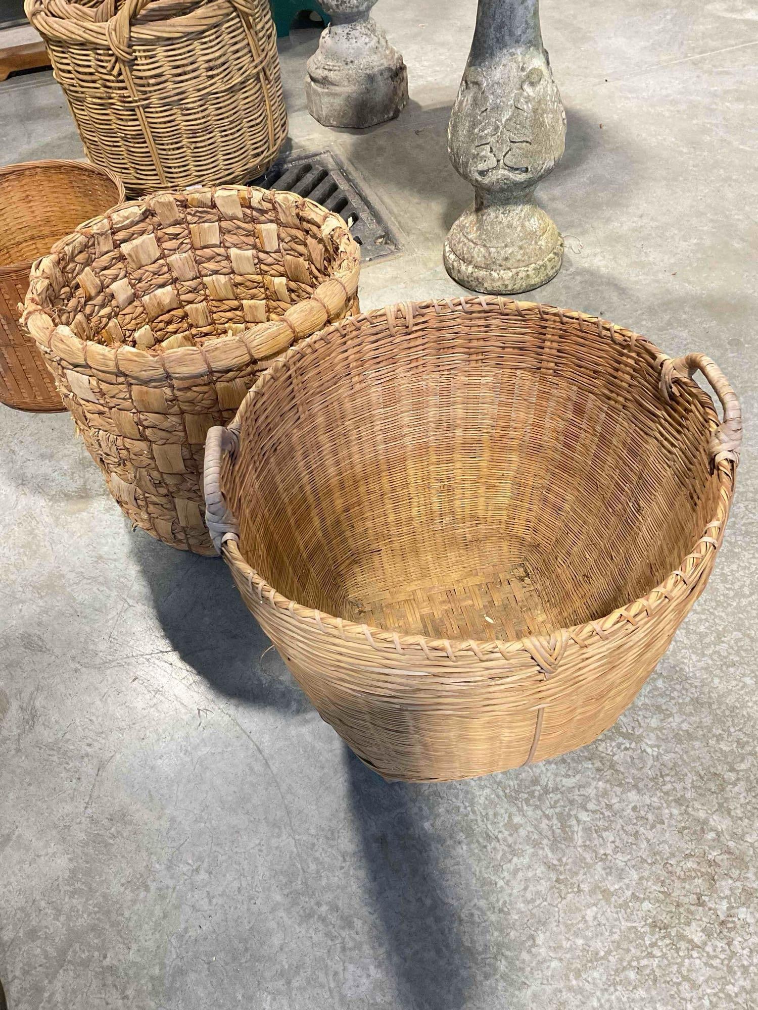 3 pcs Vintage Woven Natural Fiber Decorative Baskets in 3 Sizes. See pics. - 5
