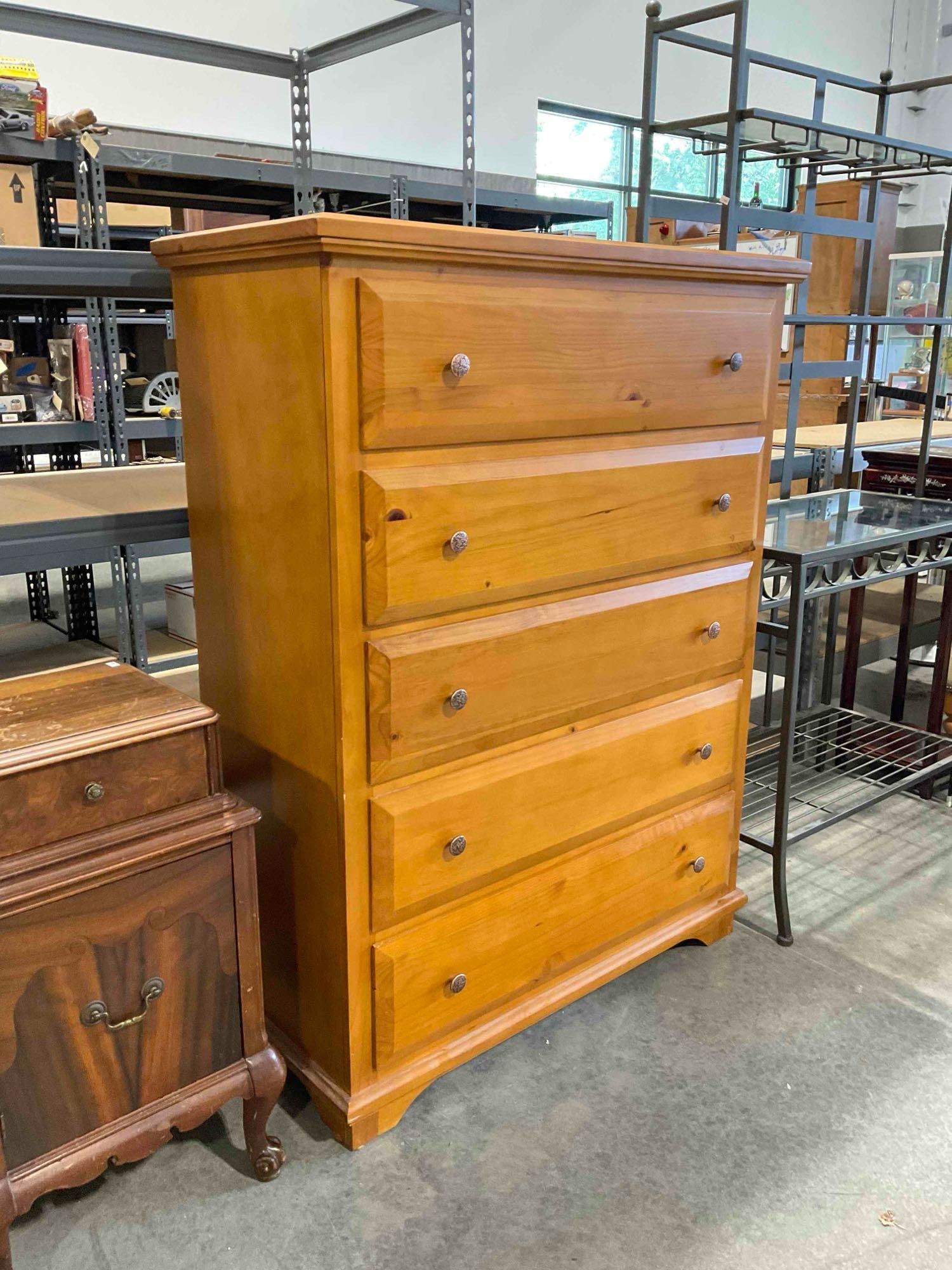 Tradewins Pine Wood 5-Drawer Dresser w/ Dovetailed Drawers. Good Condition. See pics. - 2