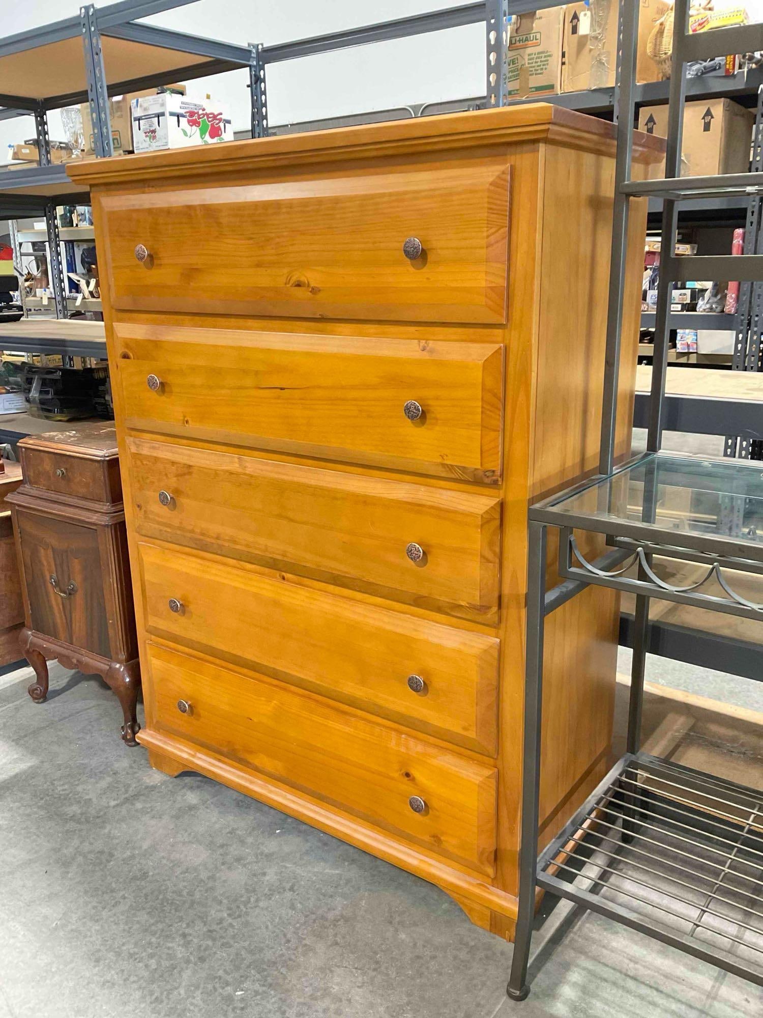 Tradewins Pine Wood 5-Drawer Dresser w/ Dovetailed Drawers. Good Condition. See pics. - 3