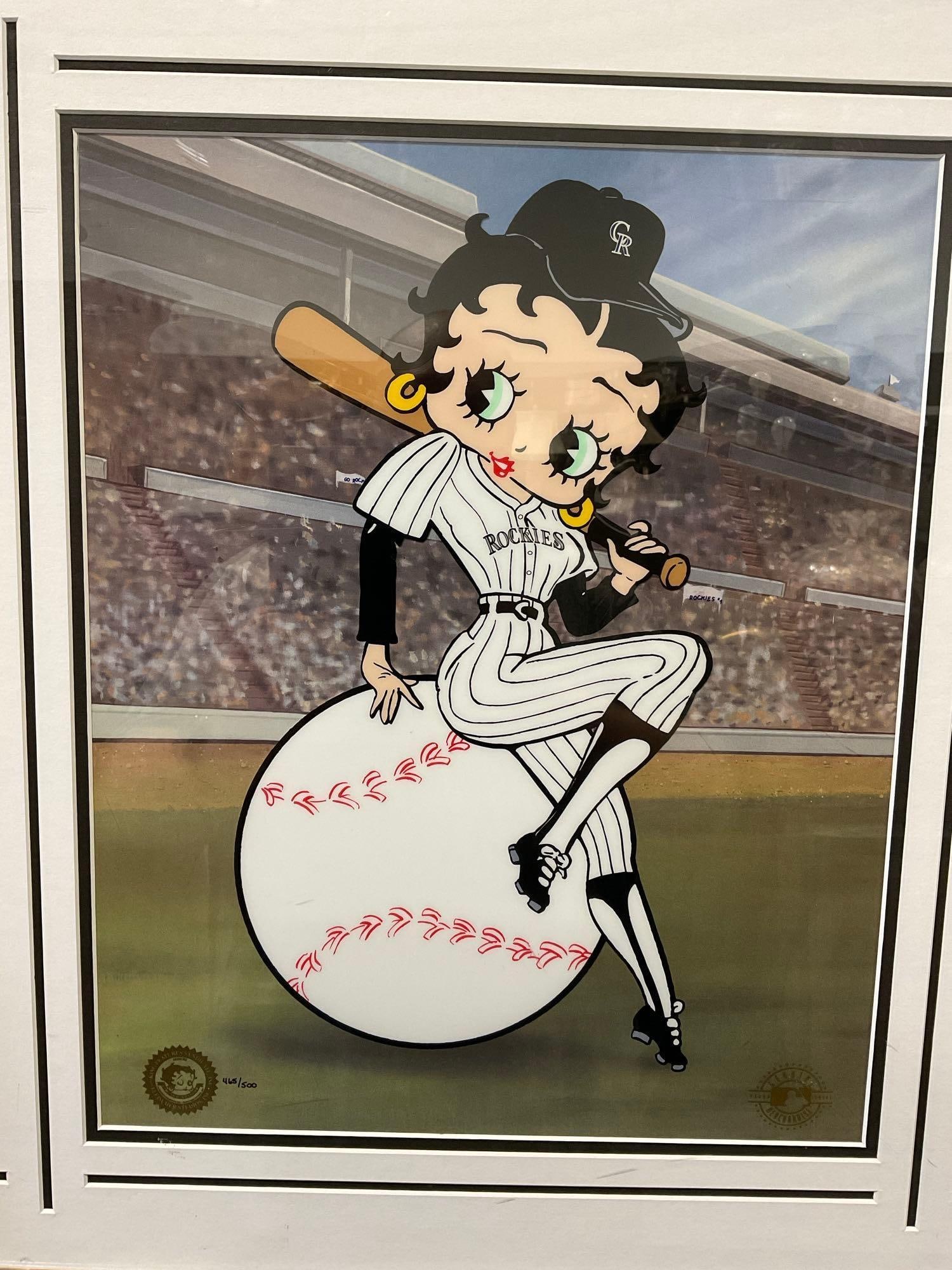 Framed Betty Boop #d 465/500 Sericel, Colorado Rockies, 26x23 inches - 2