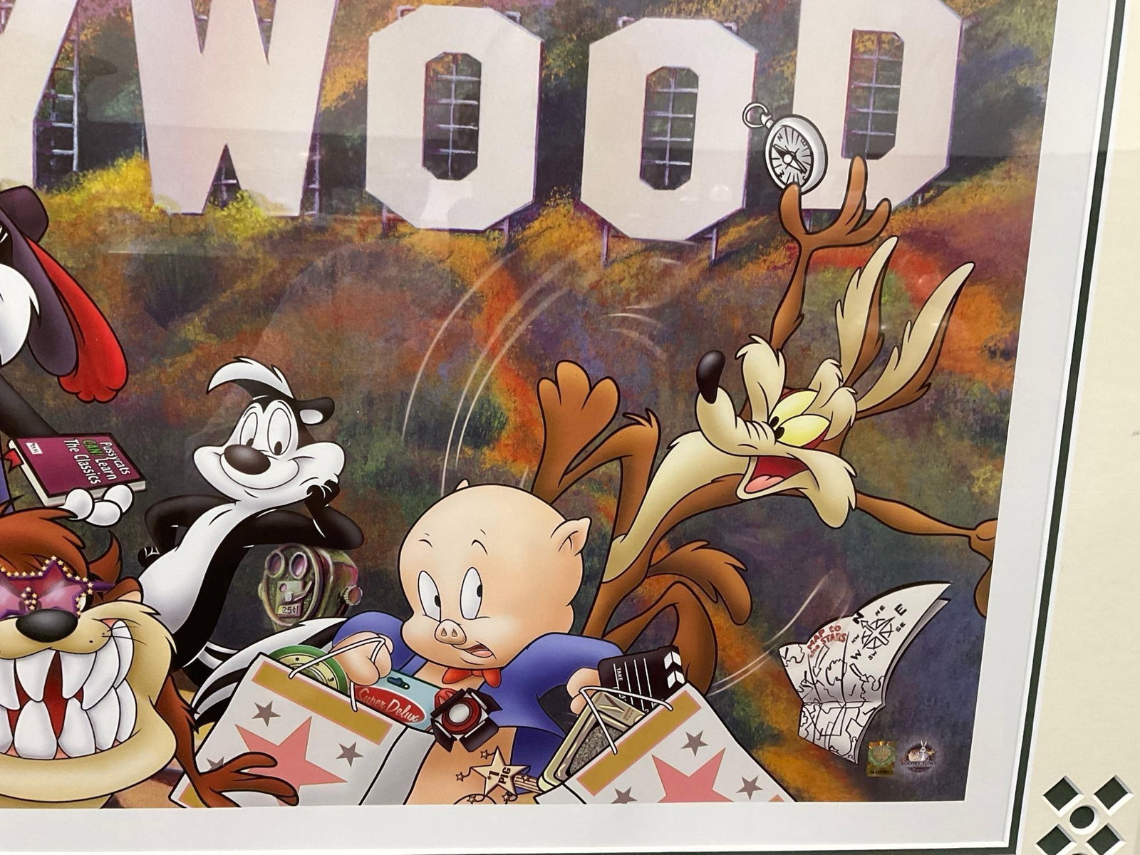Framed #d 2691/5000 Sericel Looney Tunes at the Hollywood Sign, 24x38 inches - 3